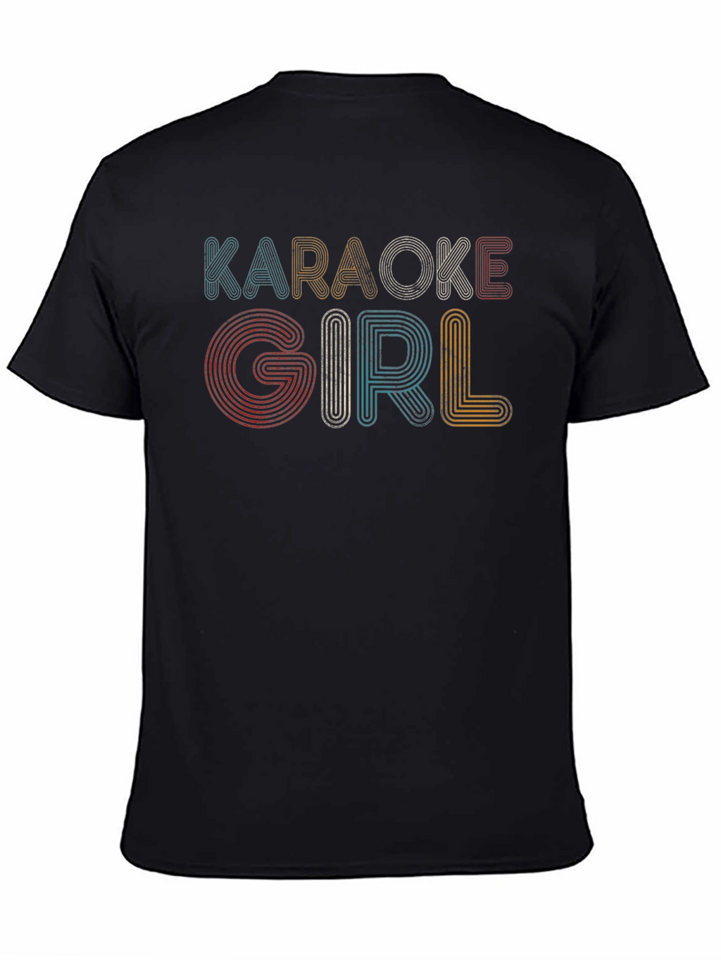 Karaoke Girl Retro Style Black Tee