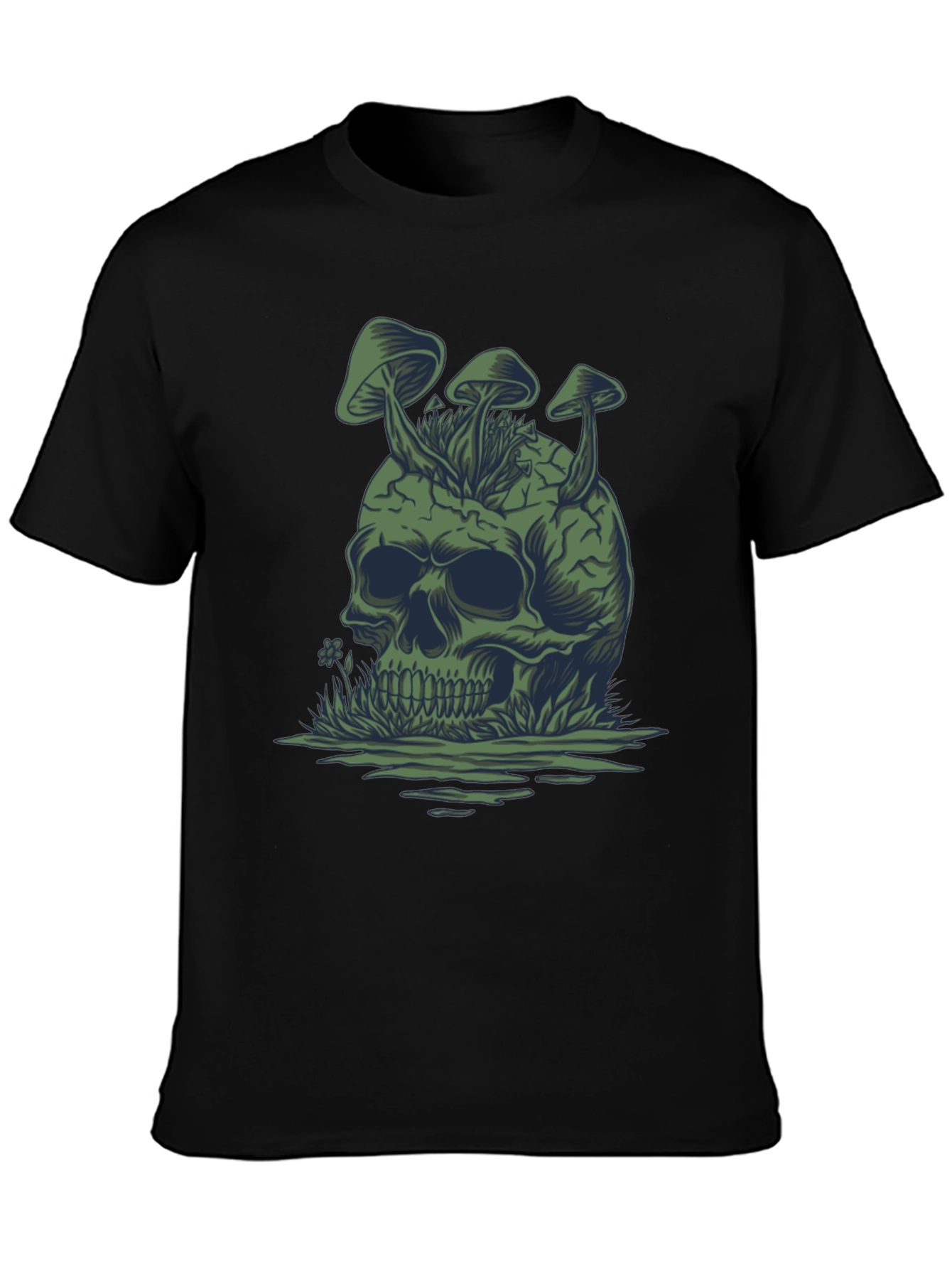 Mushroom Skull Graphic Tee - Unique Dark Humor