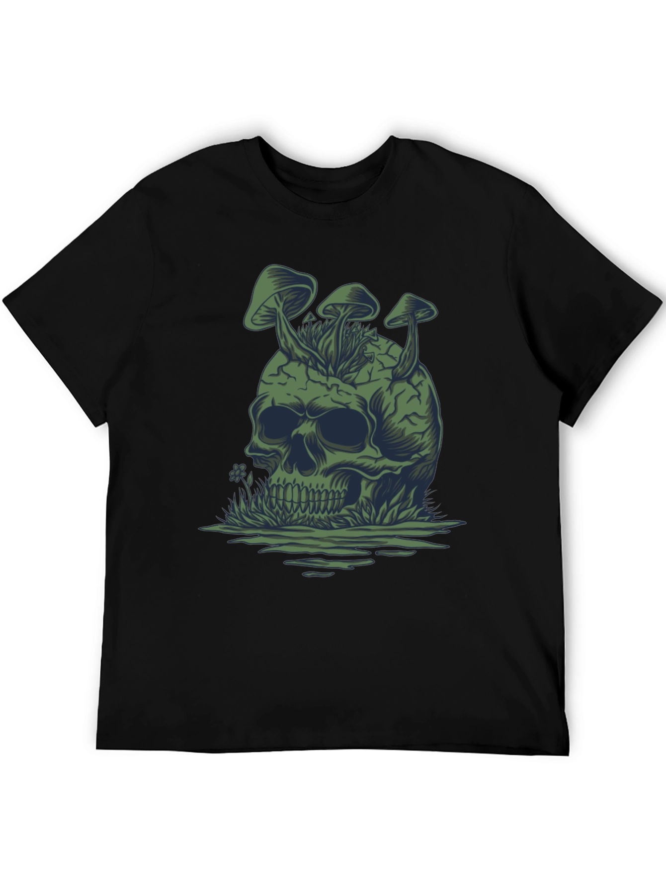 Mushroom Skull Graphic Tee - Unique Dark Humor