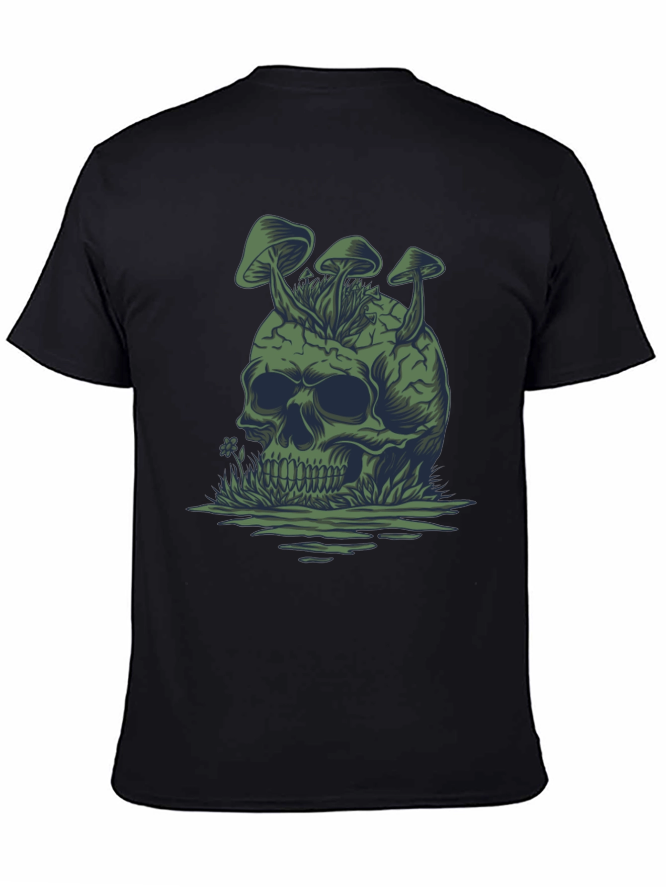 Mushroom Skull Graphic Tee - Unique Dark Humor