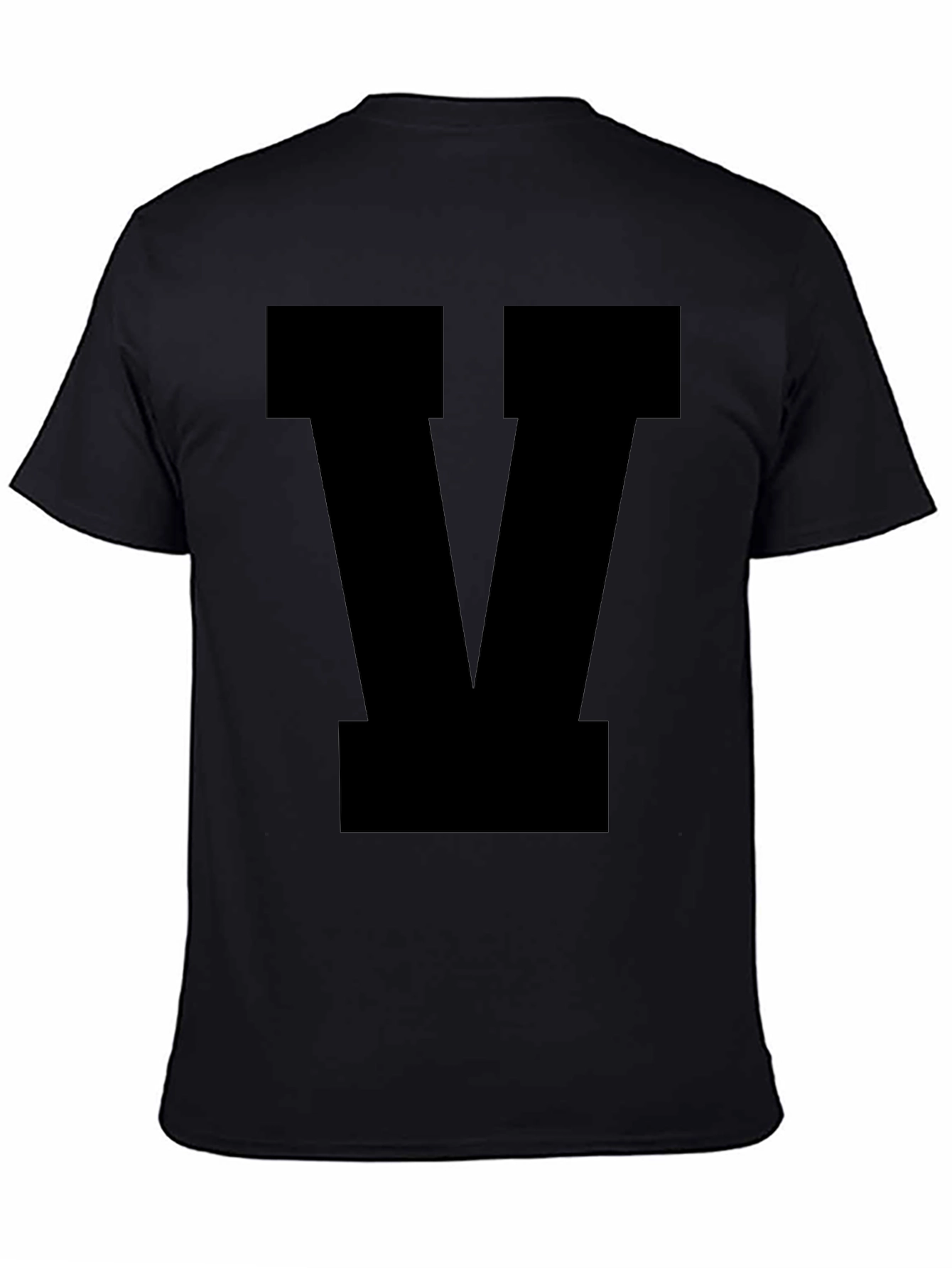 Bold Letter V Graphic Tee - Classic Black