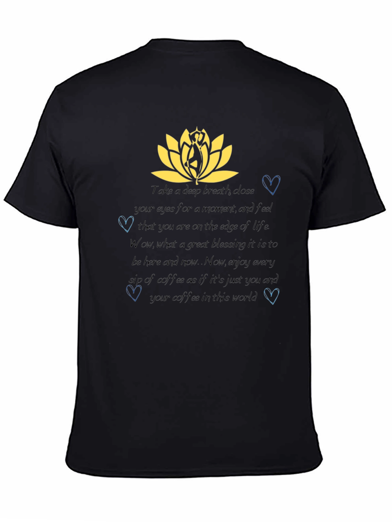 Mindful Coffee T-Shirt - Lotus & Heart Design