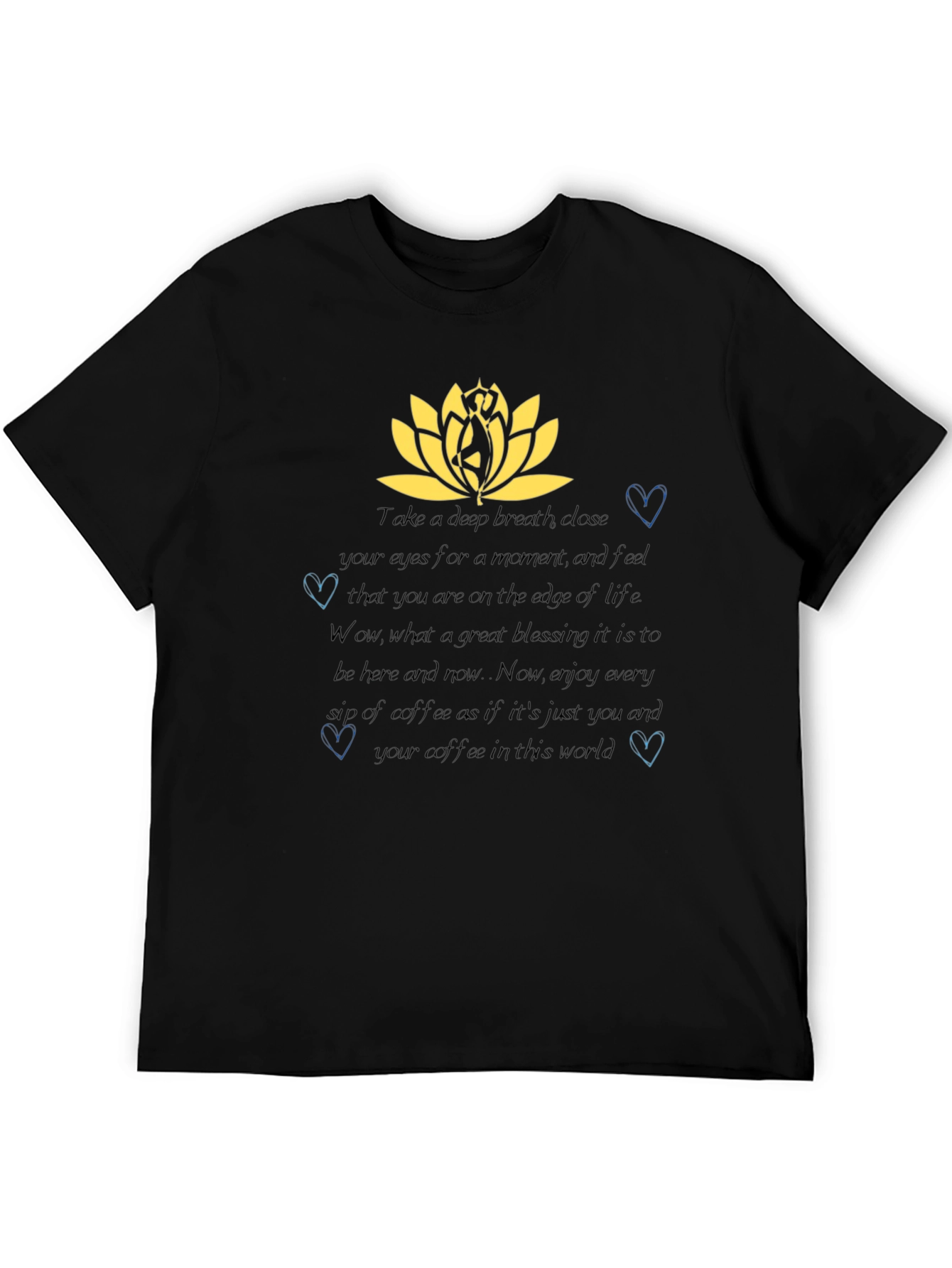 Mindful Coffee T-Shirt - Lotus & Heart Design