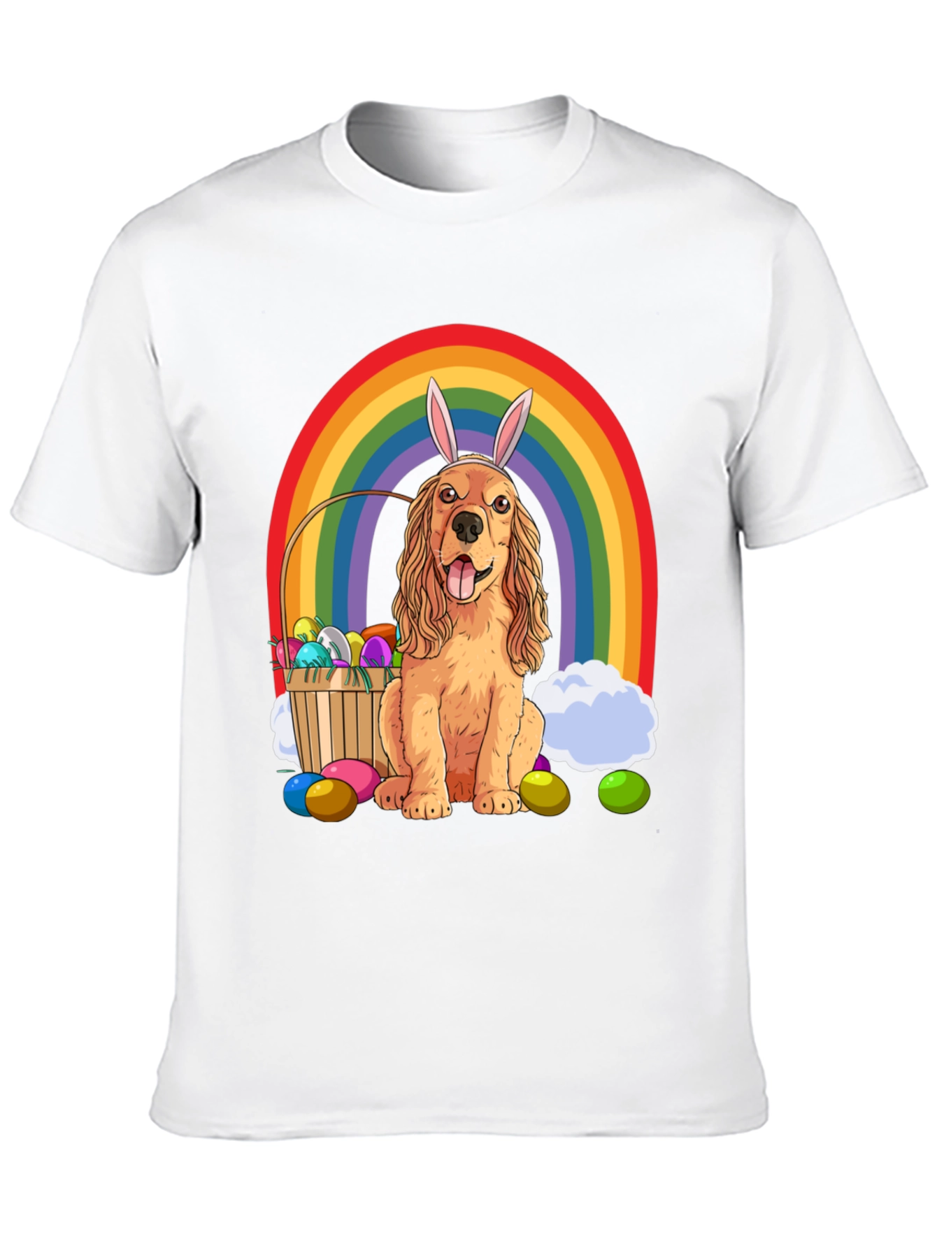 Easter Dog Rainbow Graphic Tee