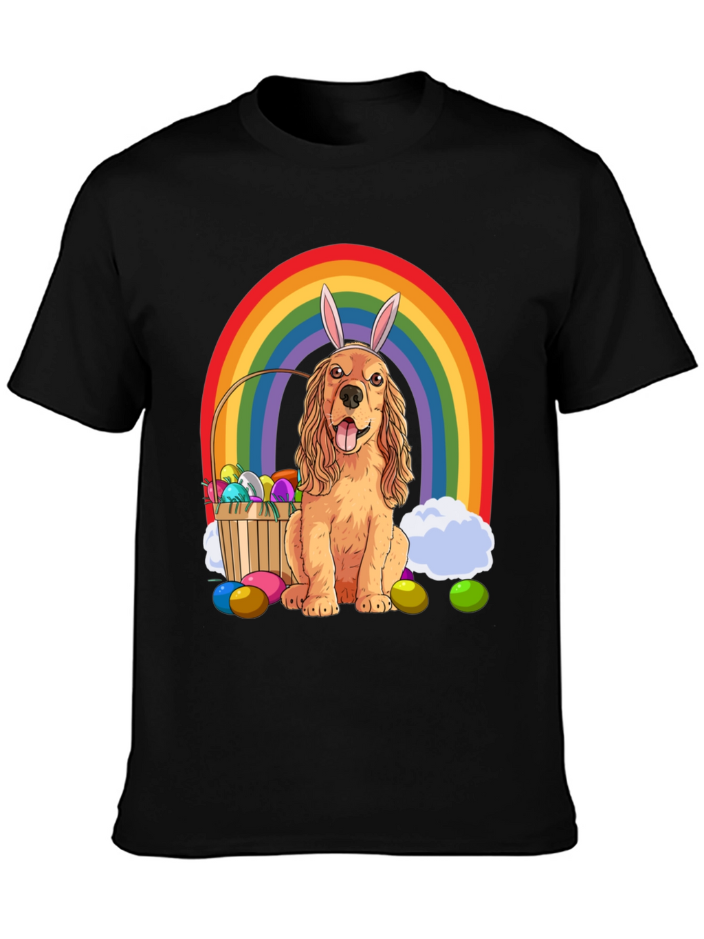 Easter Dog Rainbow Graphic Tee