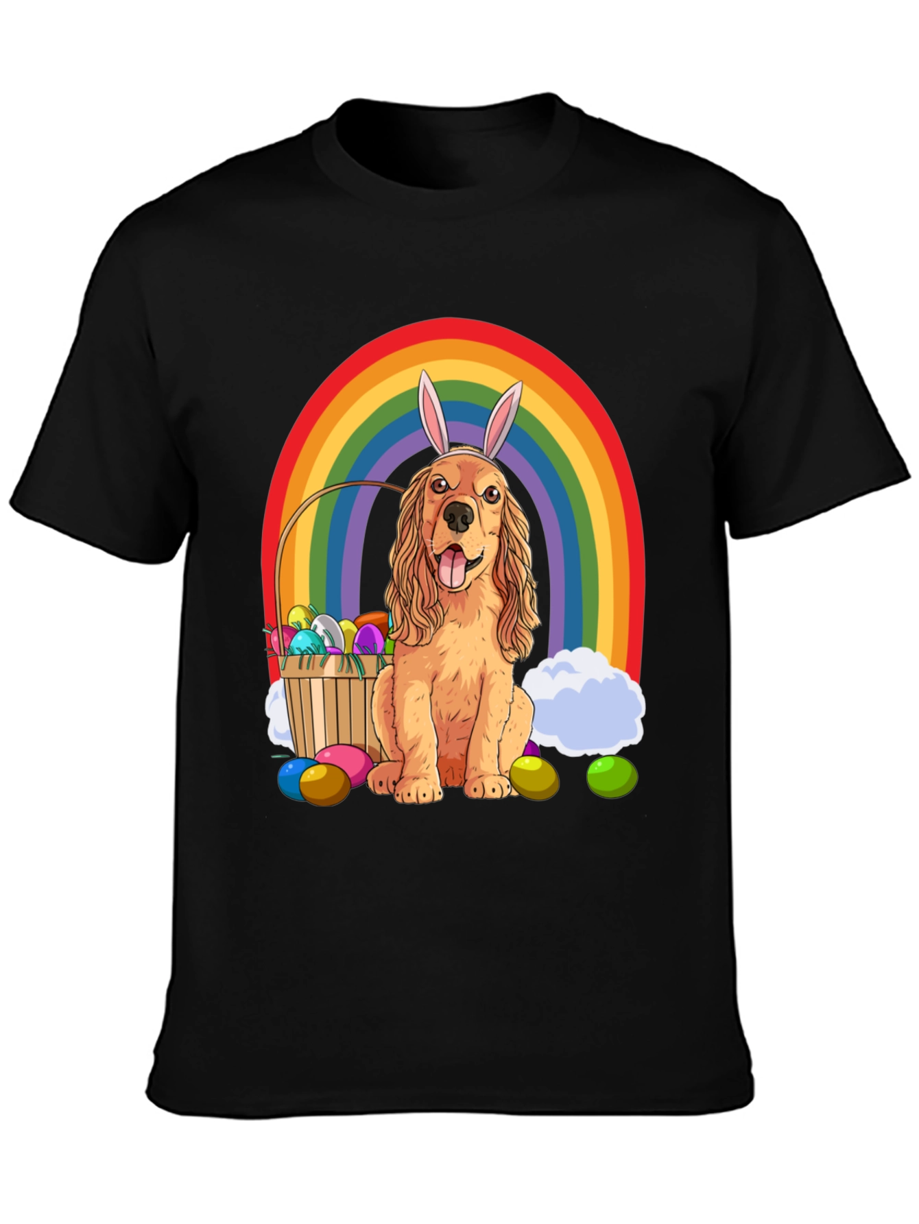 Easter Dog Rainbow Graphic Tee