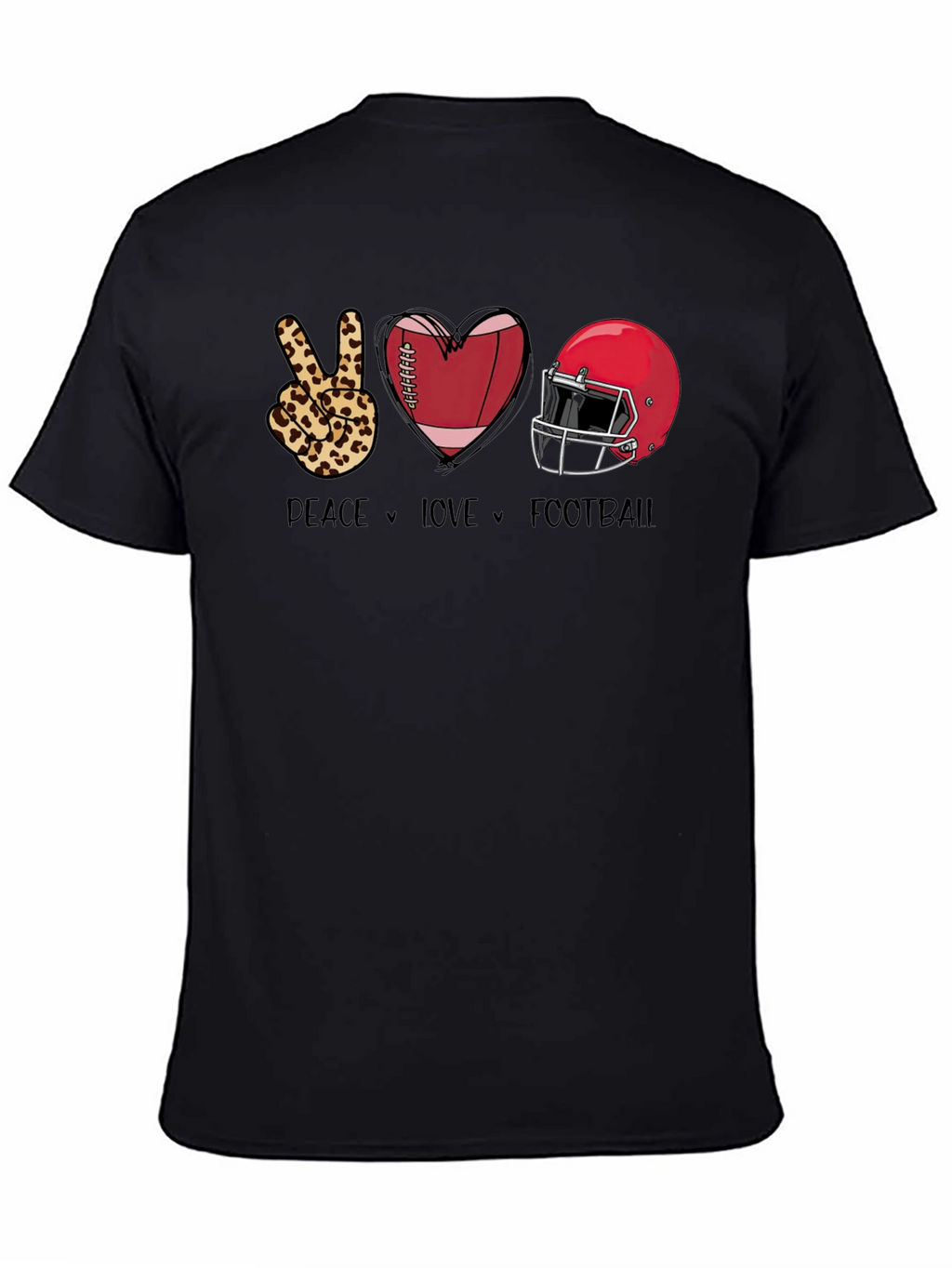 Peace Love Football Graphic T-Shirt