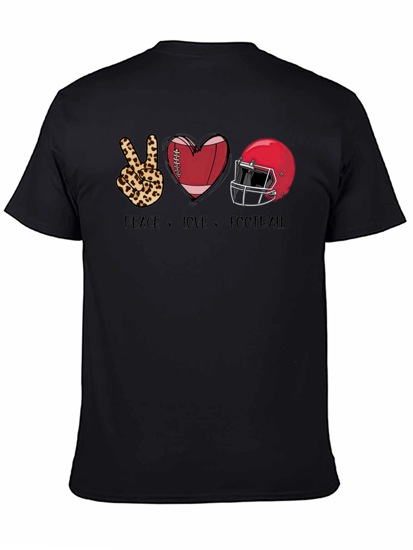 Peace Love Football Graphic T-Shirt