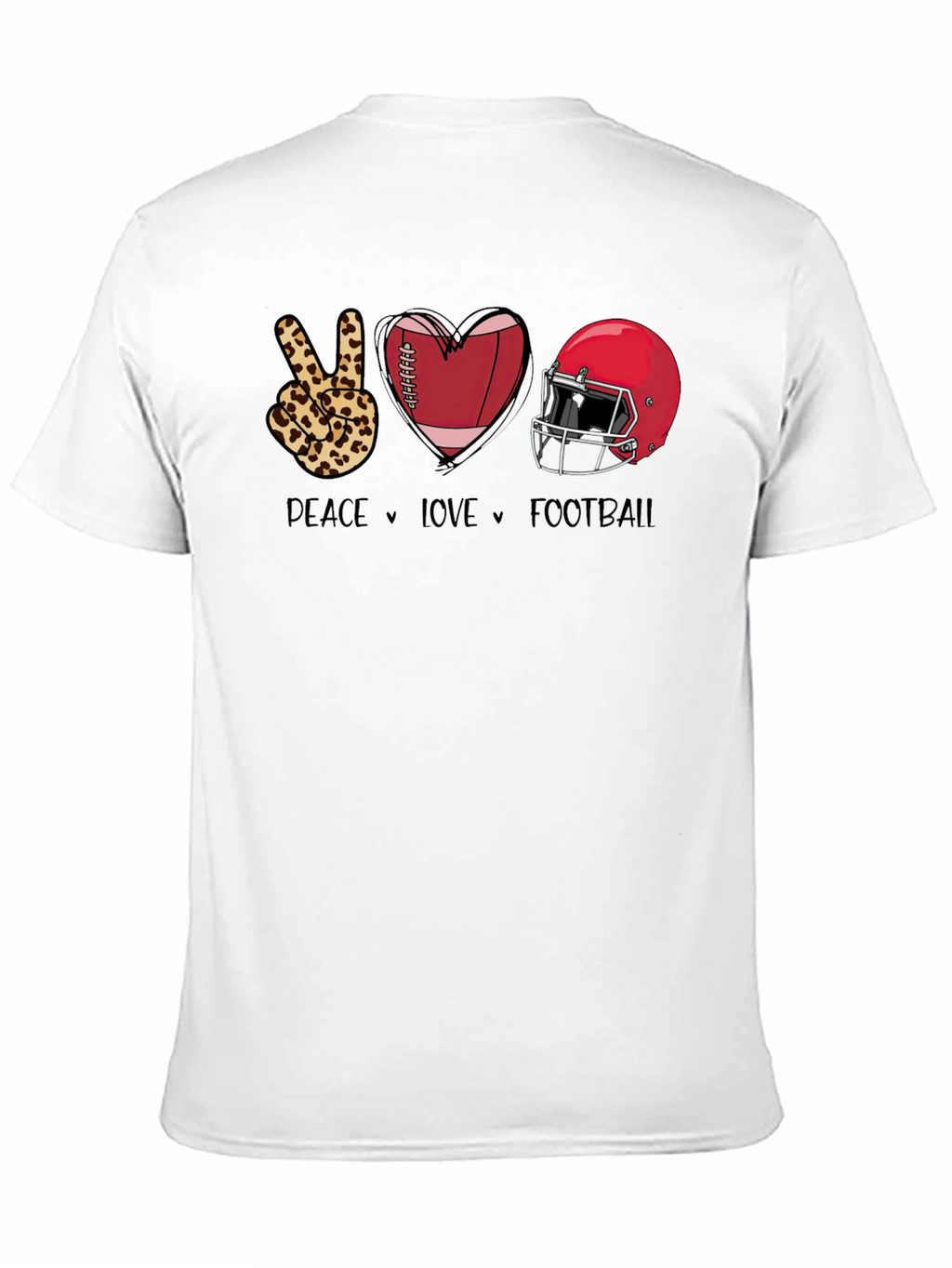 Peace Love Football Graphic T-Shirt