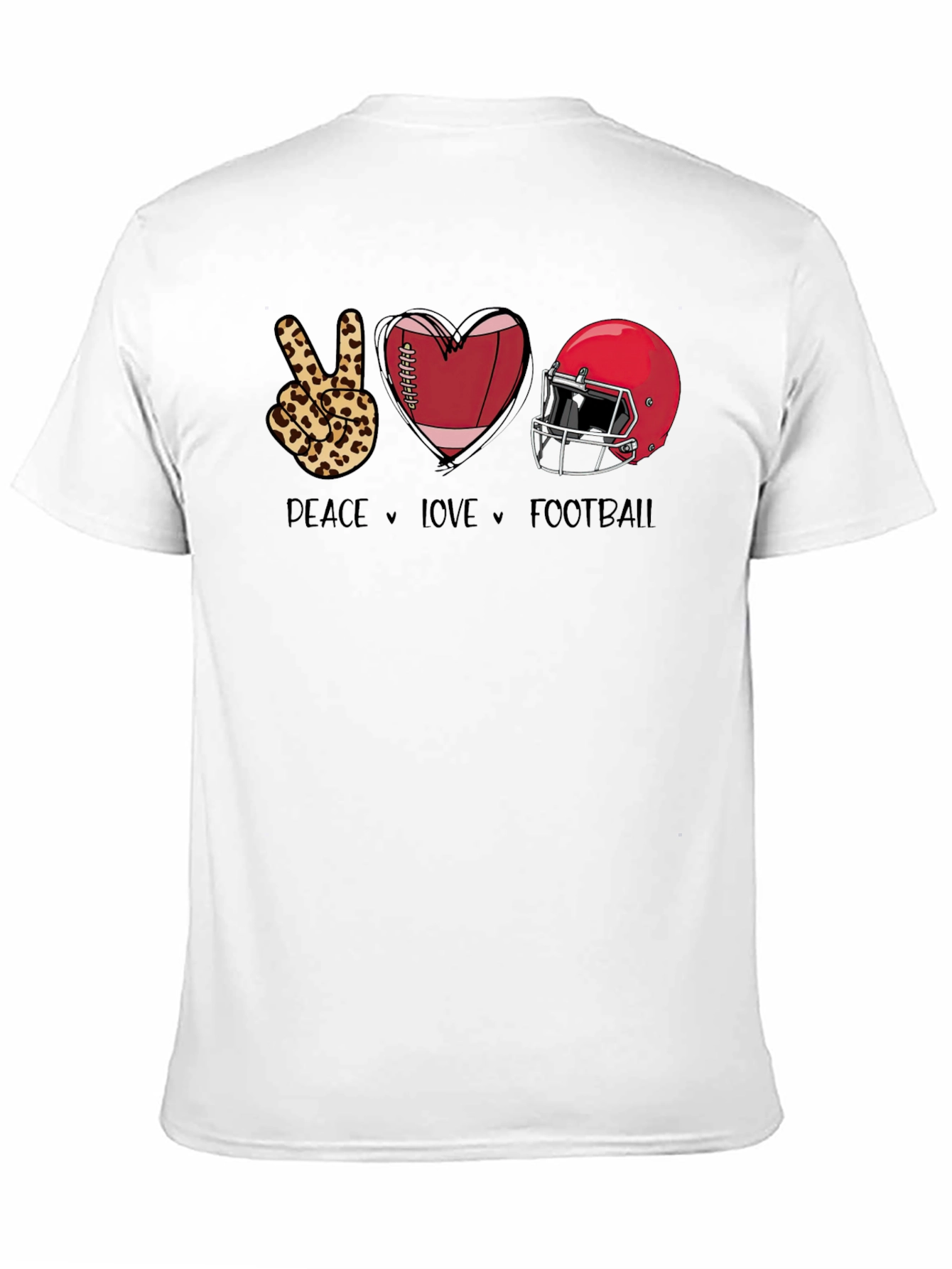 Peace Love Football Graphic T-Shirt