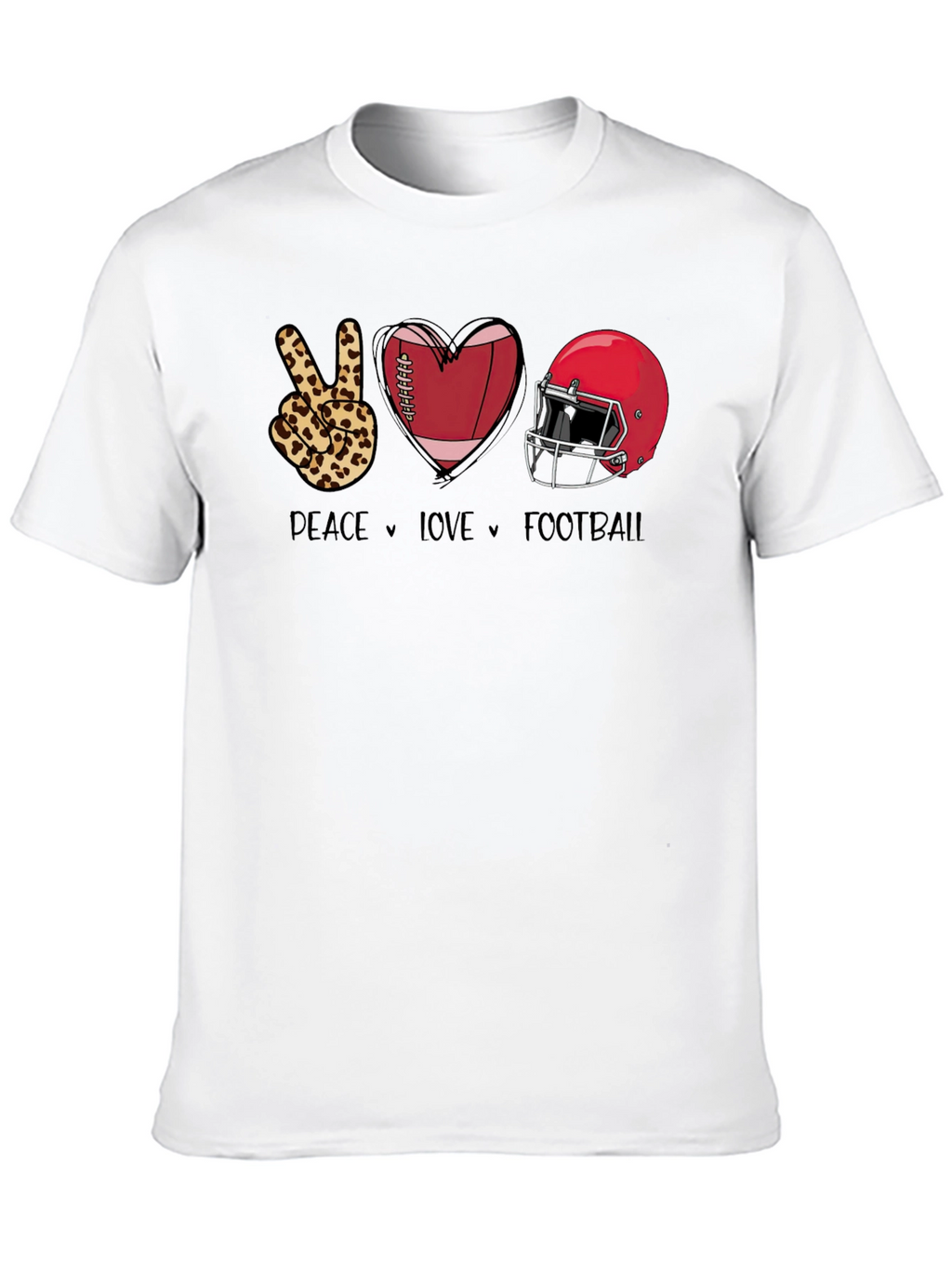 Peace Love Football Graphic T-Shirt