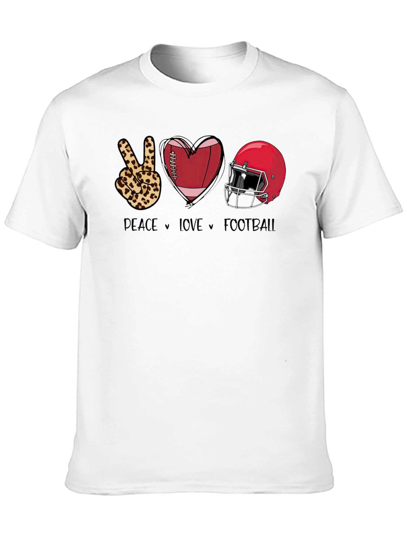 Peace Love Football Graphic T-Shirt