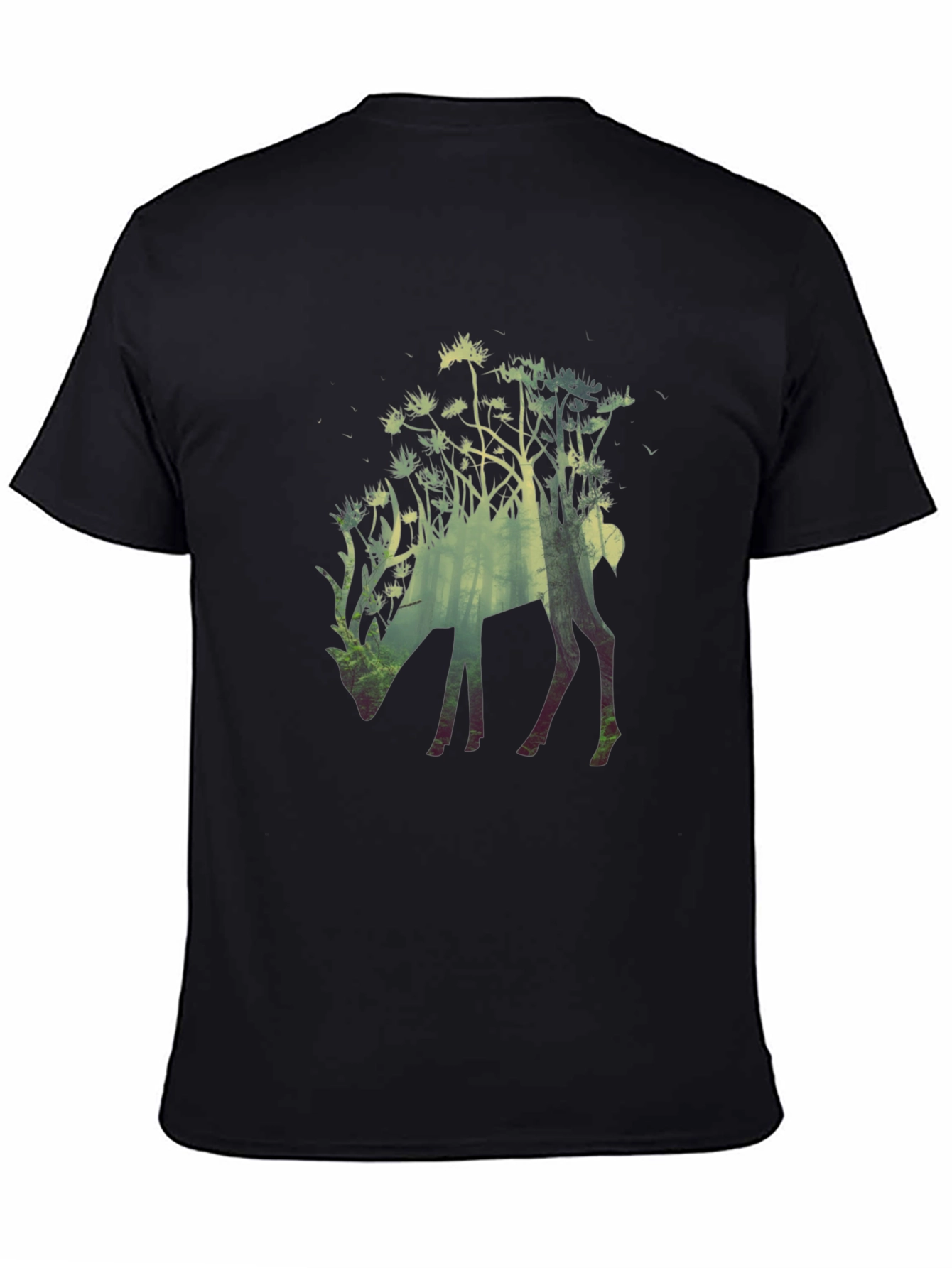 Nature Deer Graphic Tee - Mens Black T-Shirt