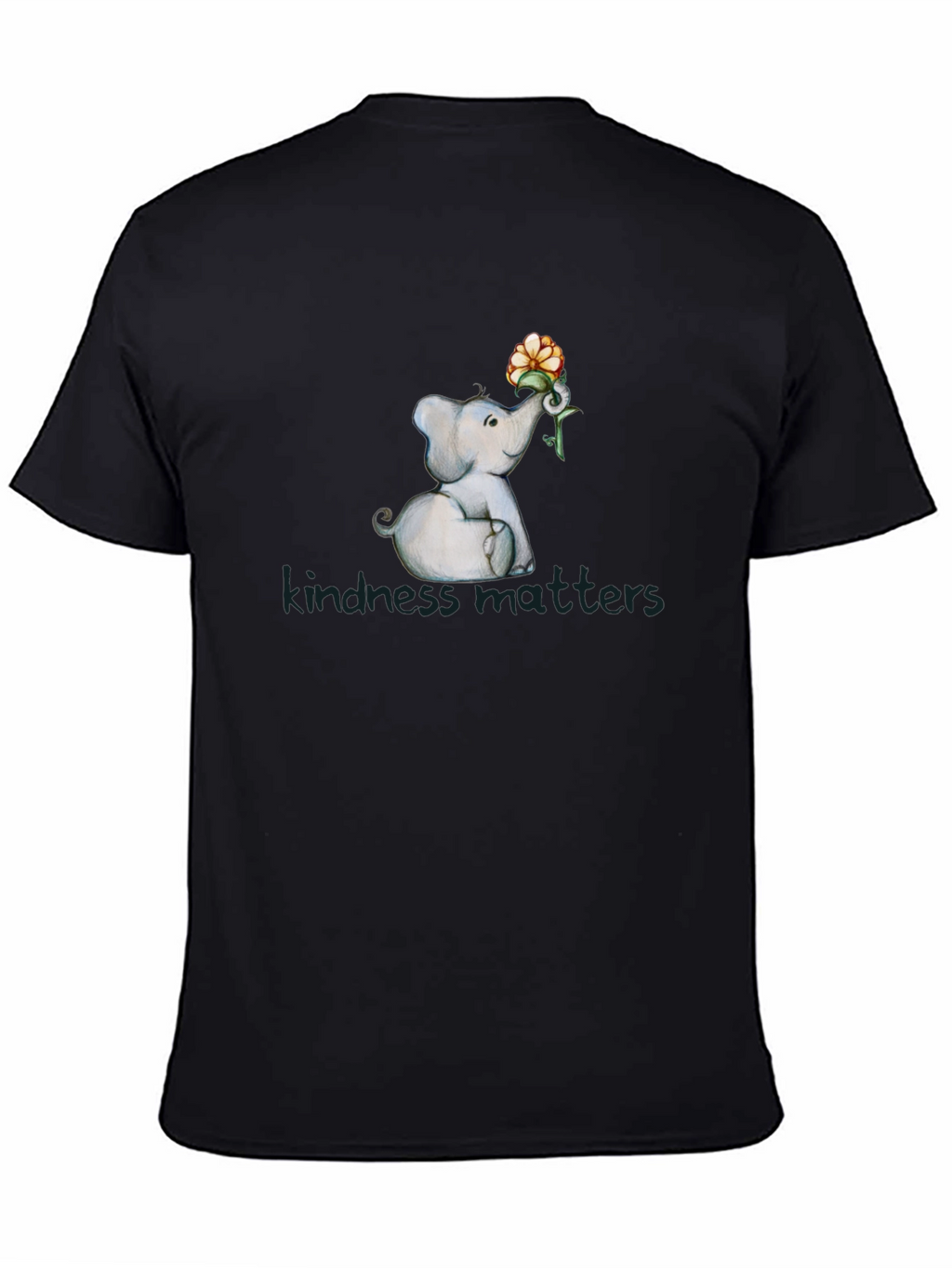 Kindness Matters Elephant Flower Graphic T-Shirt