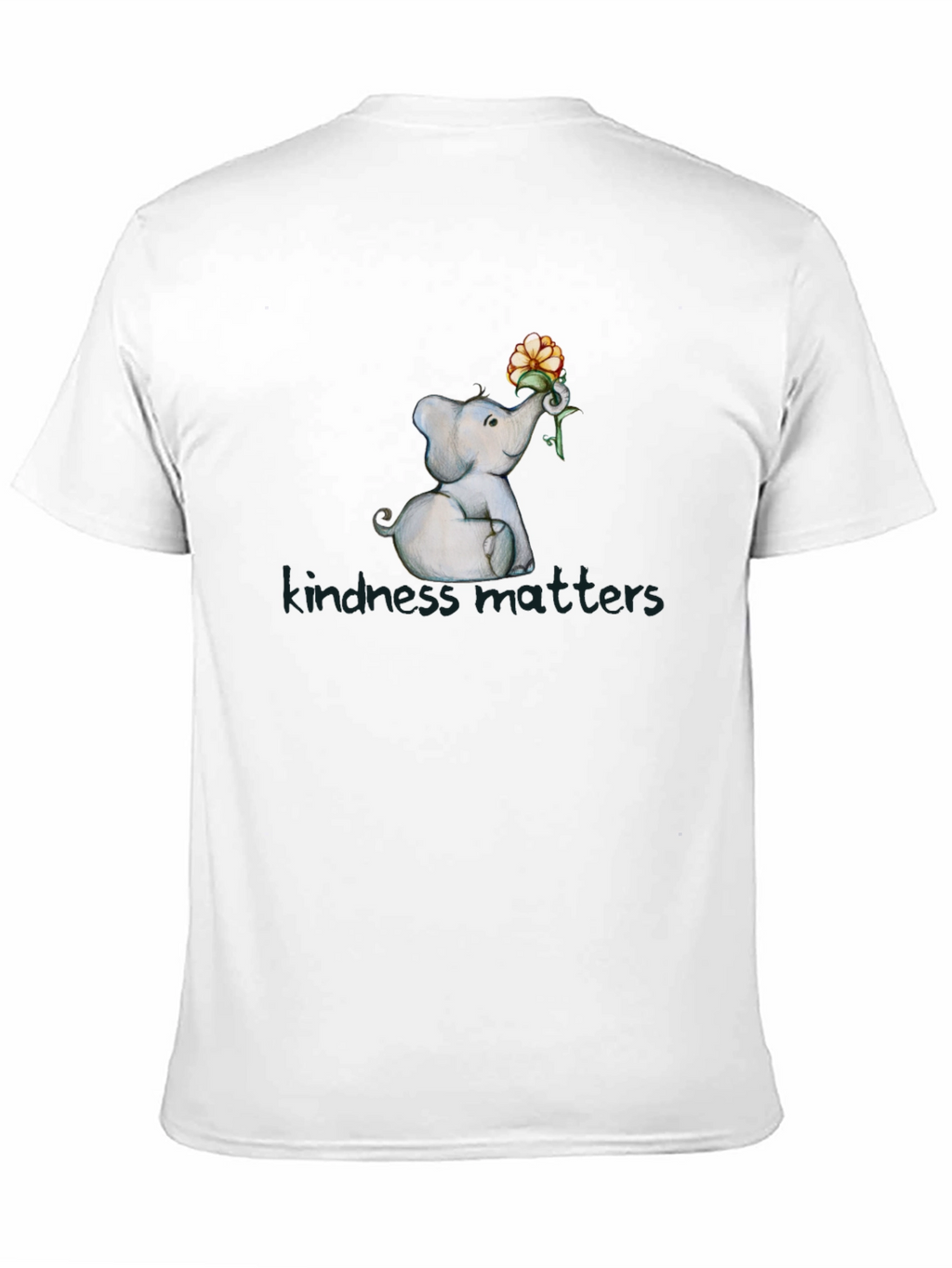 Kindness Matters Elephant Flower Graphic T-Shirt