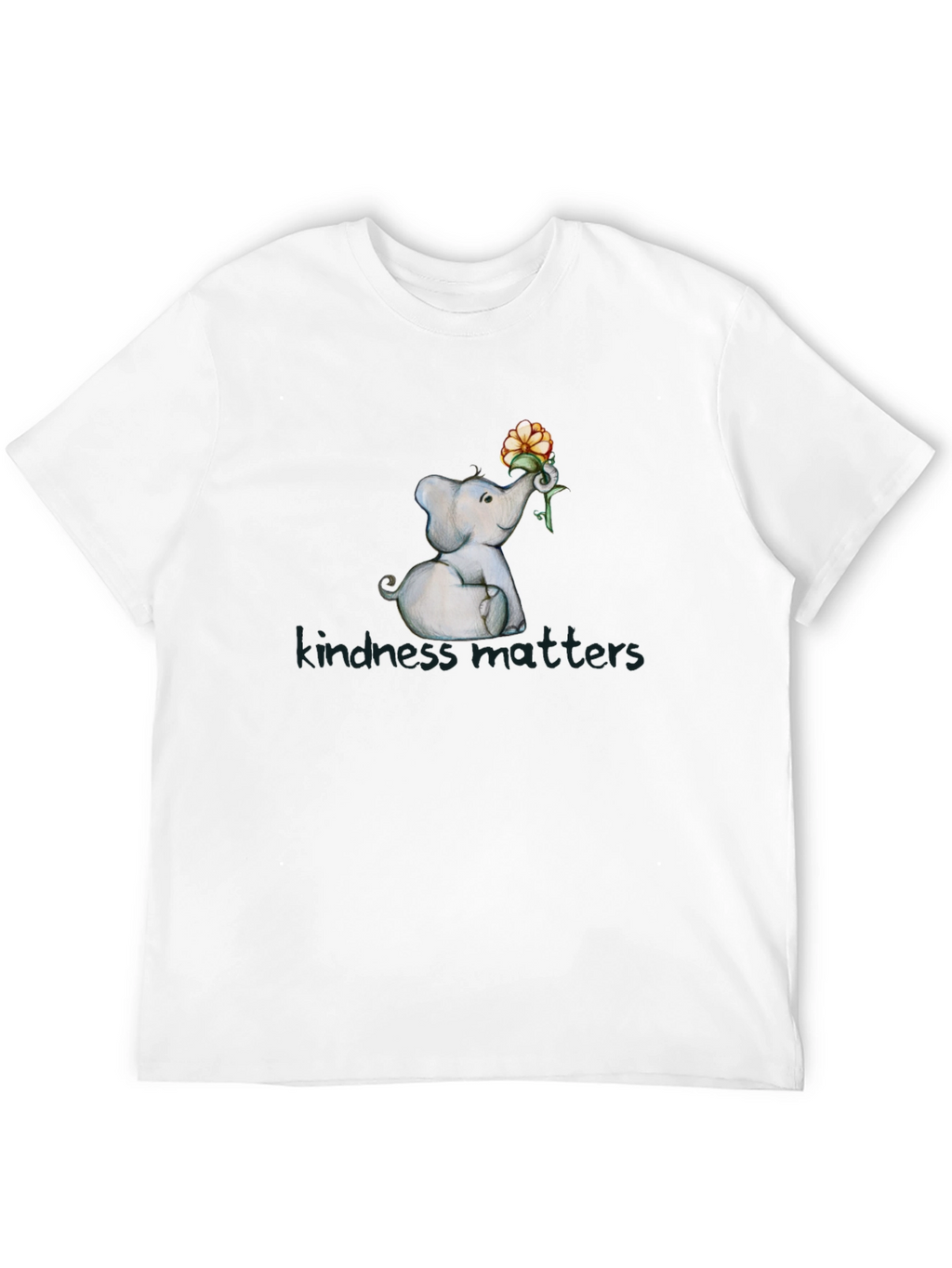 Kindness Matters Elephant Flower Graphic T-Shirt