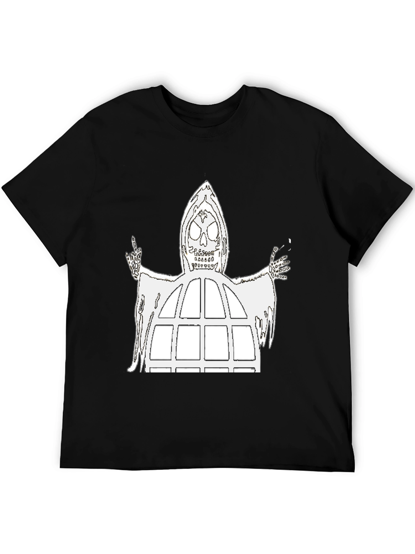 Grim Reaper Window Graphic Tee - Black Cotton