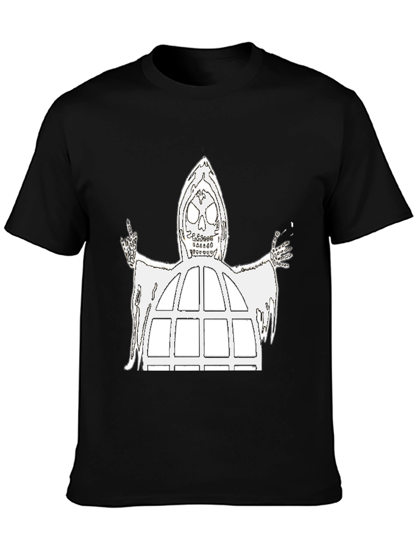 Grim Reaper Window Graphic Tee - Black Cotton