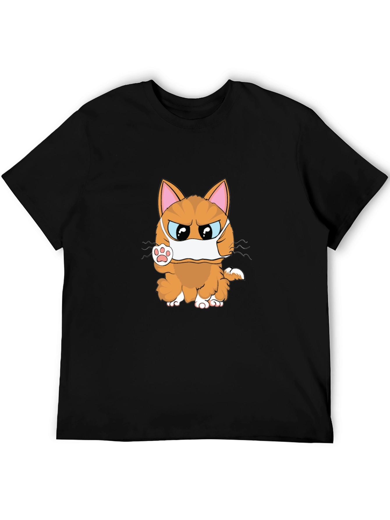 Angry Masked Cat Graphic T-Shirt
