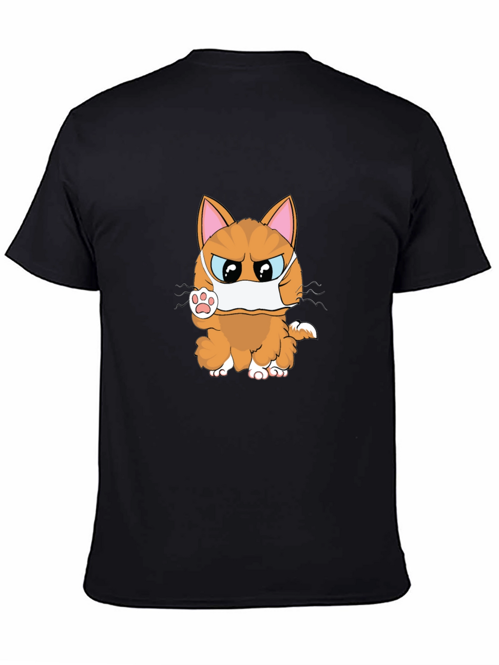 Angry Masked Cat Graphic T-Shirt