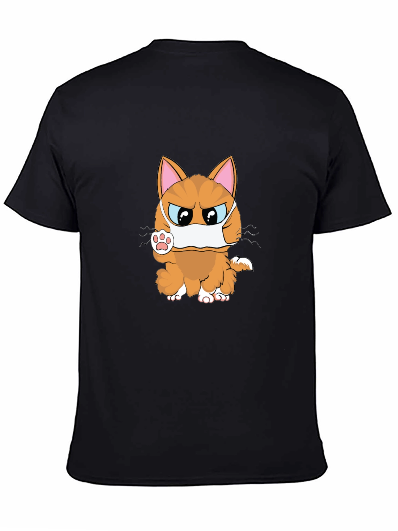 Angry Masked Cat Graphic T-Shirt