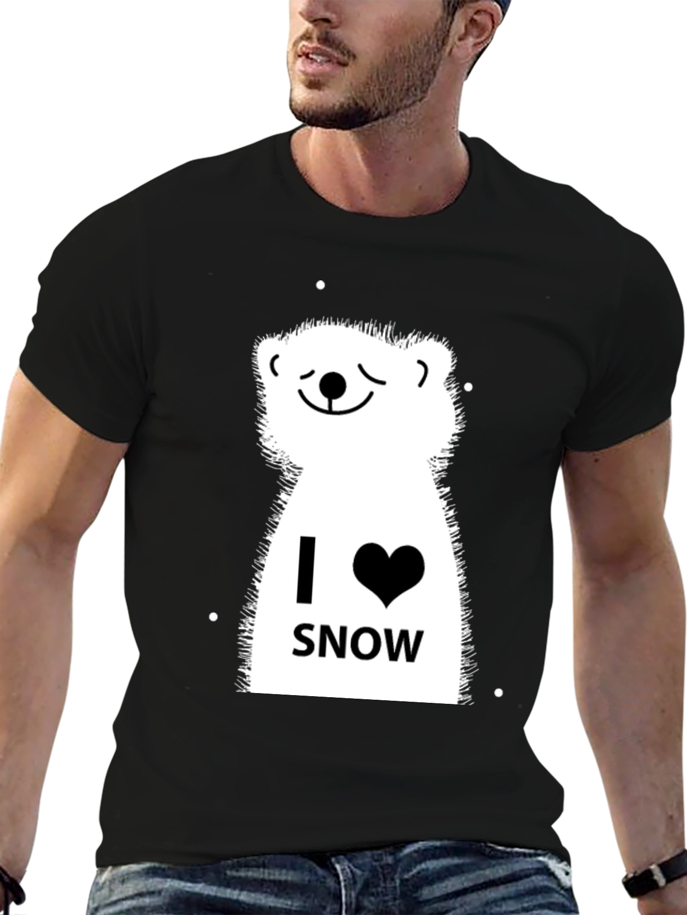 I Love Snow Polar Bear Graphic Tee