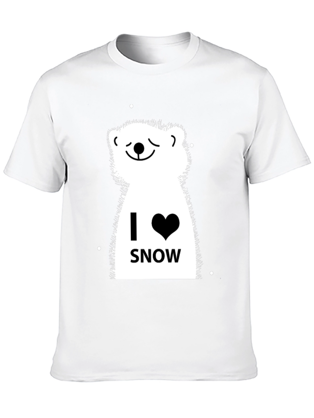 I Love Snow Polar Bear Graphic Tee