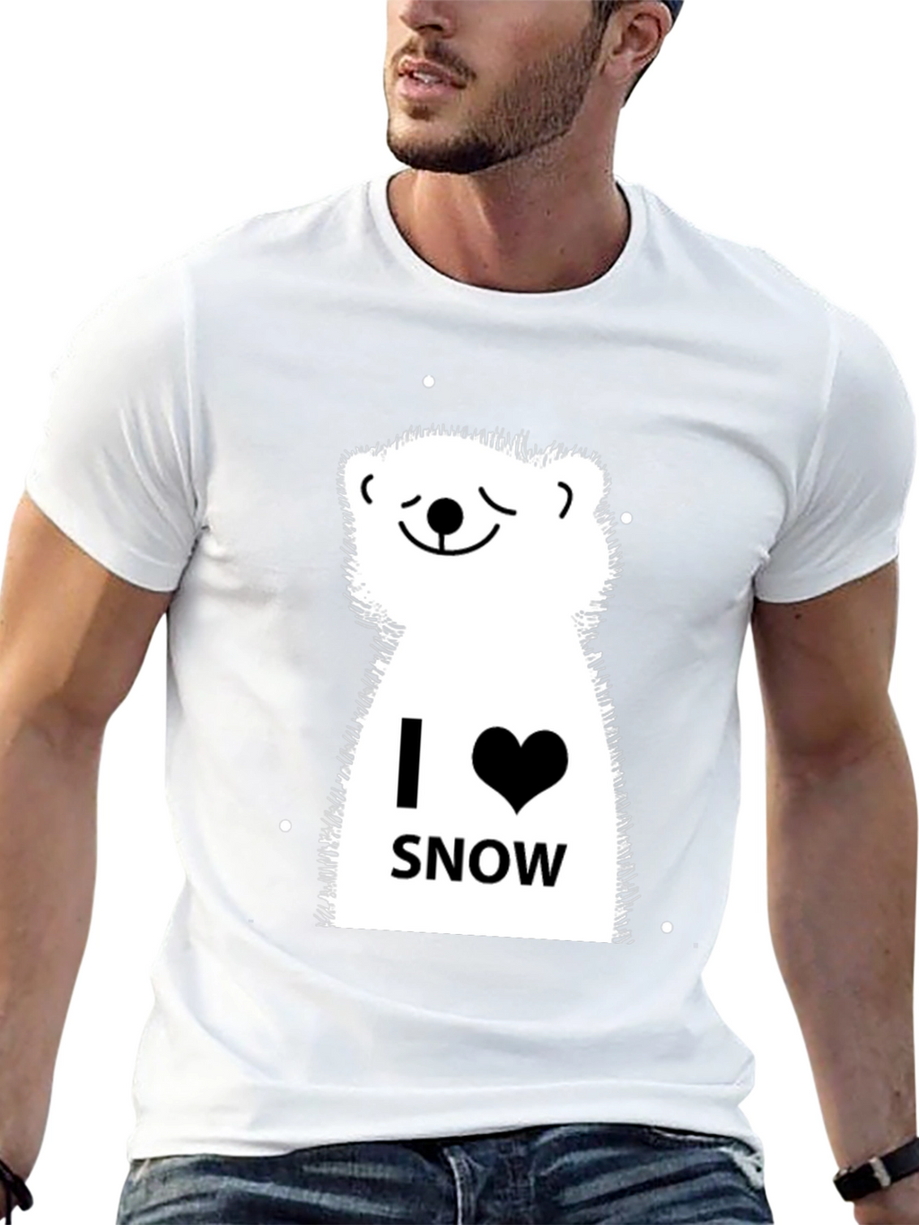 I Love Snow Polar Bear Graphic Tee