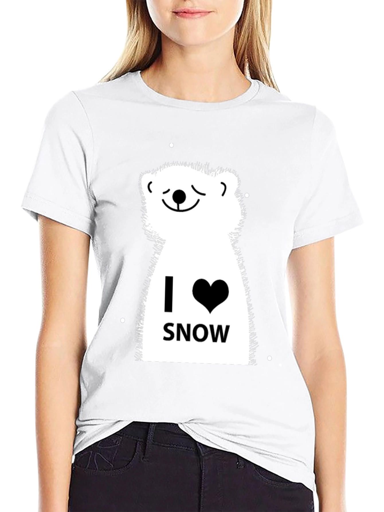 I Love Snow Polar Bear Graphic Tee