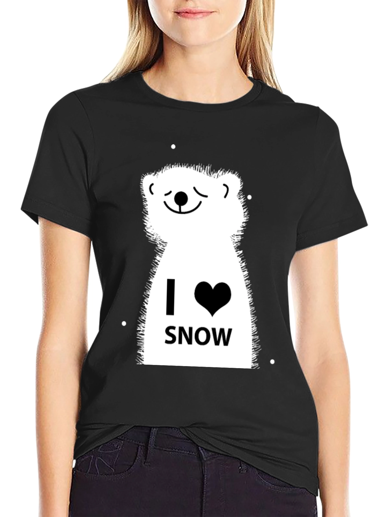 I Love Snow Polar Bear Graphic Tee