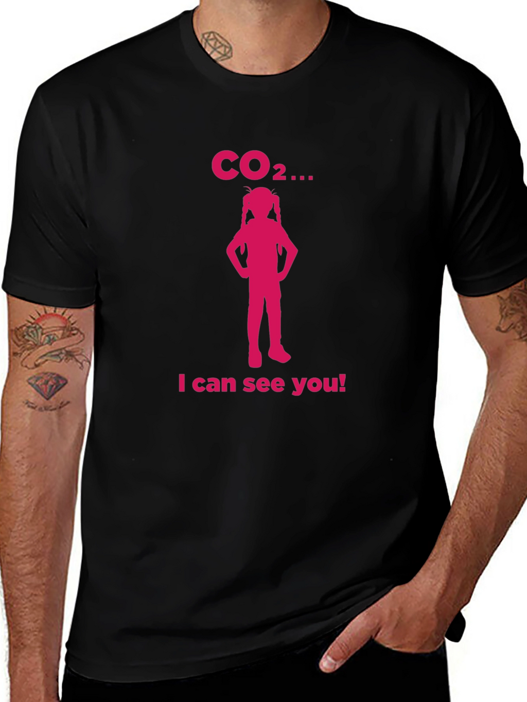 CO2 I Can See You Black T-Shirt