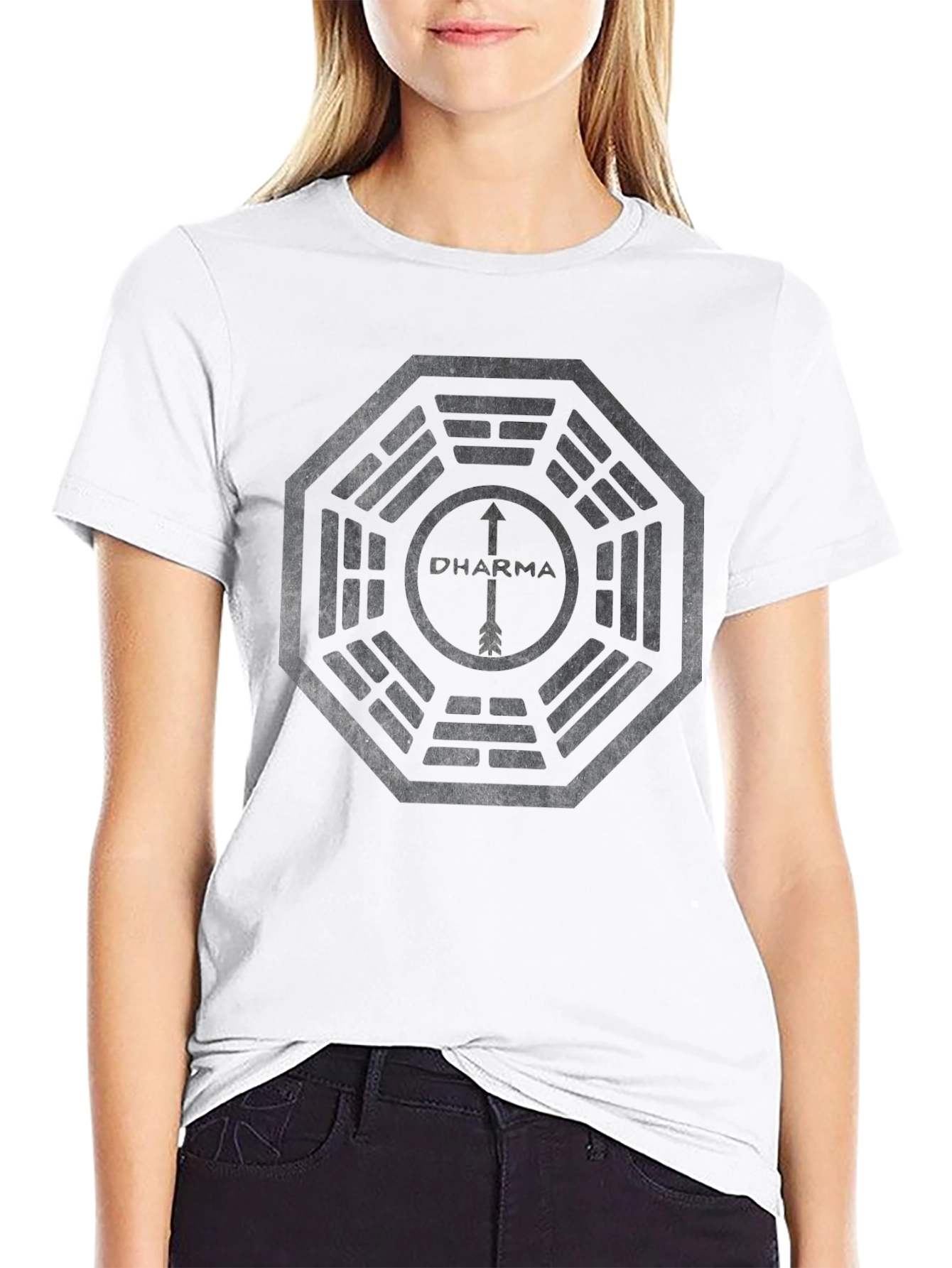 Dharma Initiative T-Shirt - Black Cotton Blend