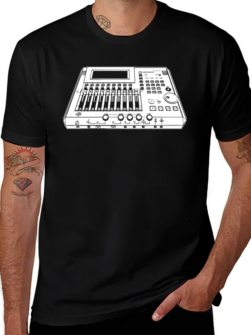 Mixing Console Graphic Tee - Black