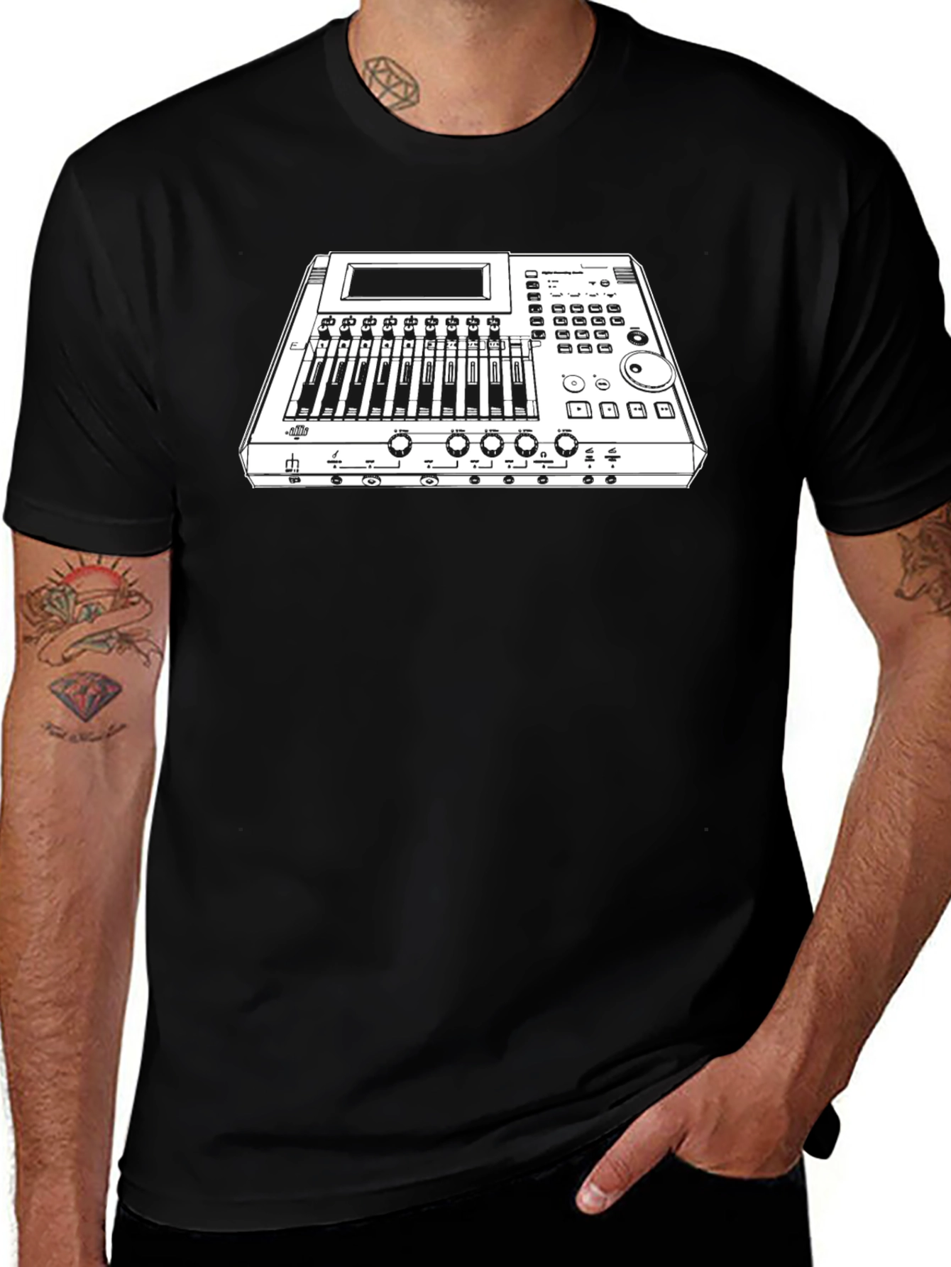 Mixing Console Graphic Tee - Black
