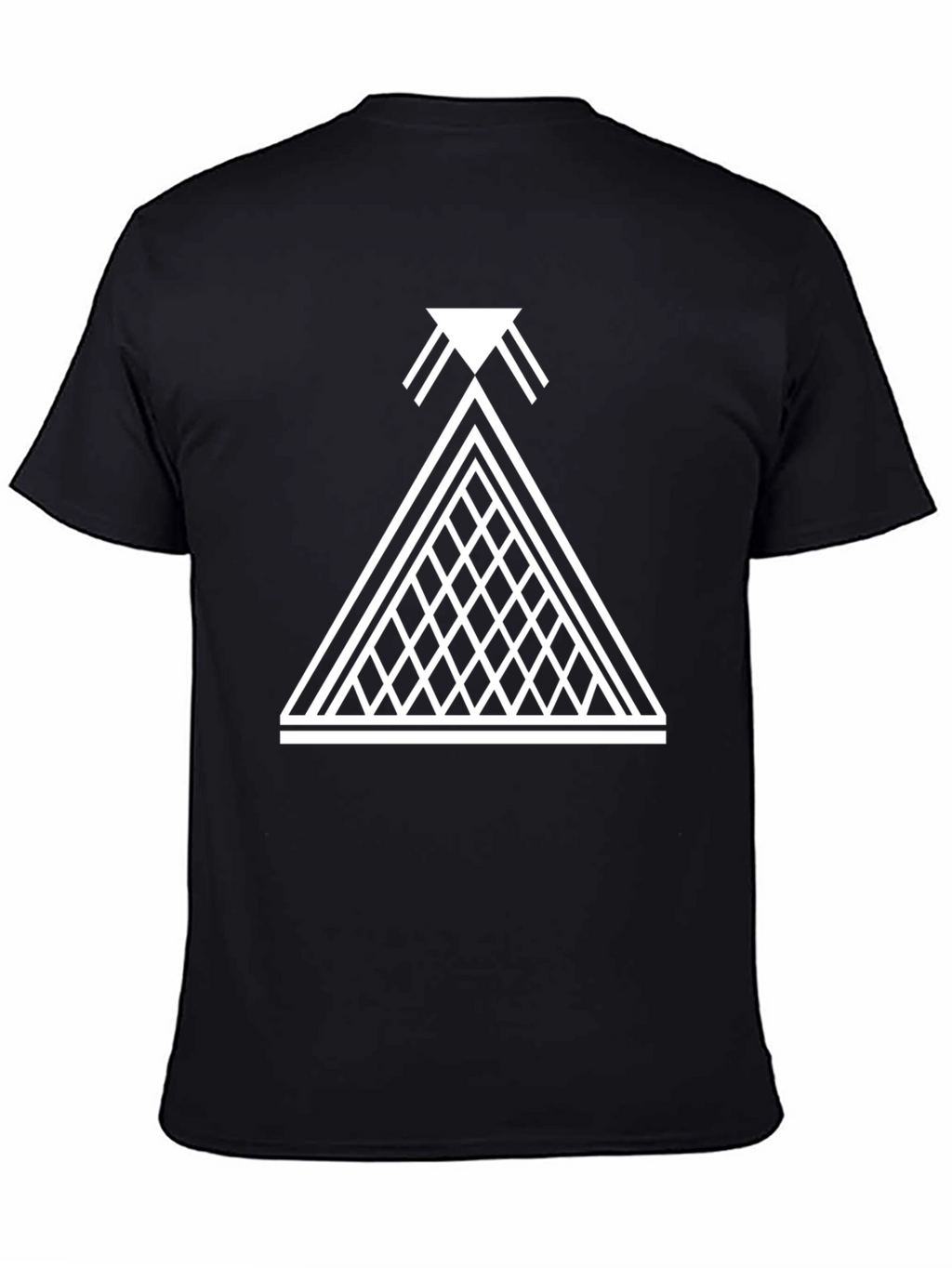 Geometric Pyramid Graphic Black T-Shirt