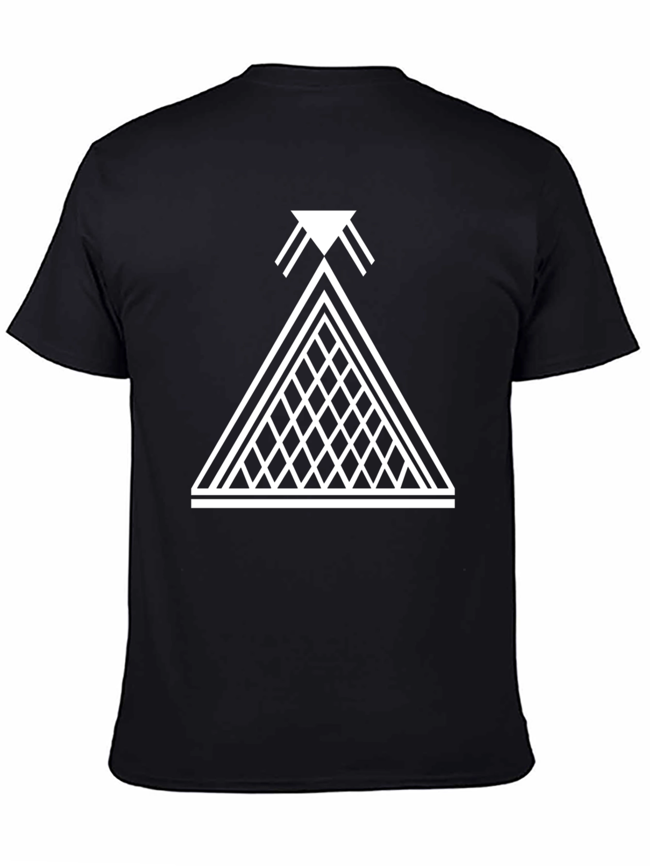 Geometric Pyramid Graphic Black T-Shirt