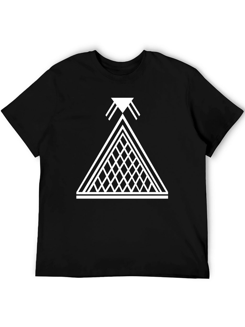 Geometric Pyramid Graphic Black T-Shirt