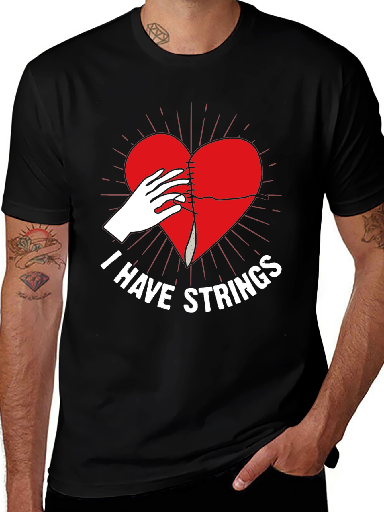 I Have Strings Graphic T-Shirt - Sewn Heart