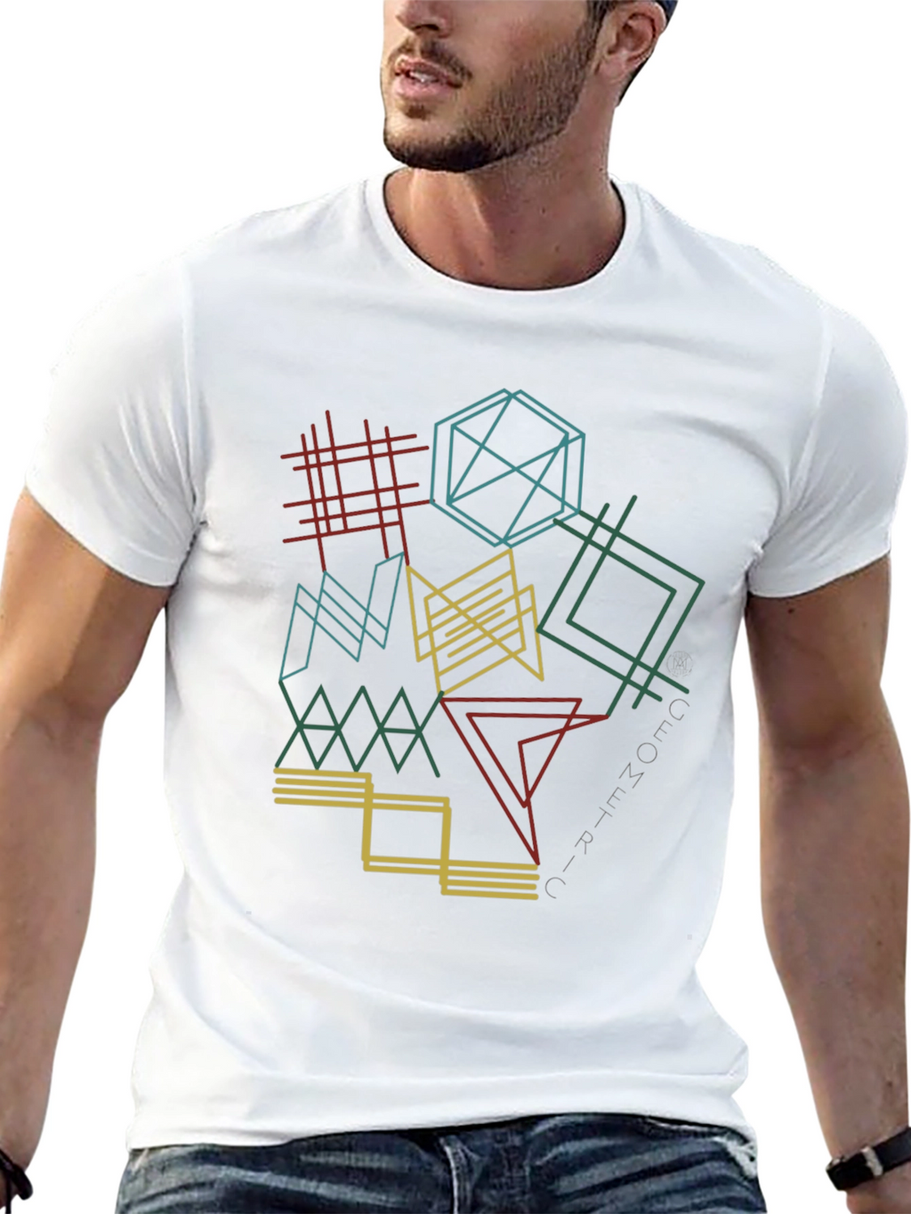 Geometric Lines Graphic Tee - Modern Style