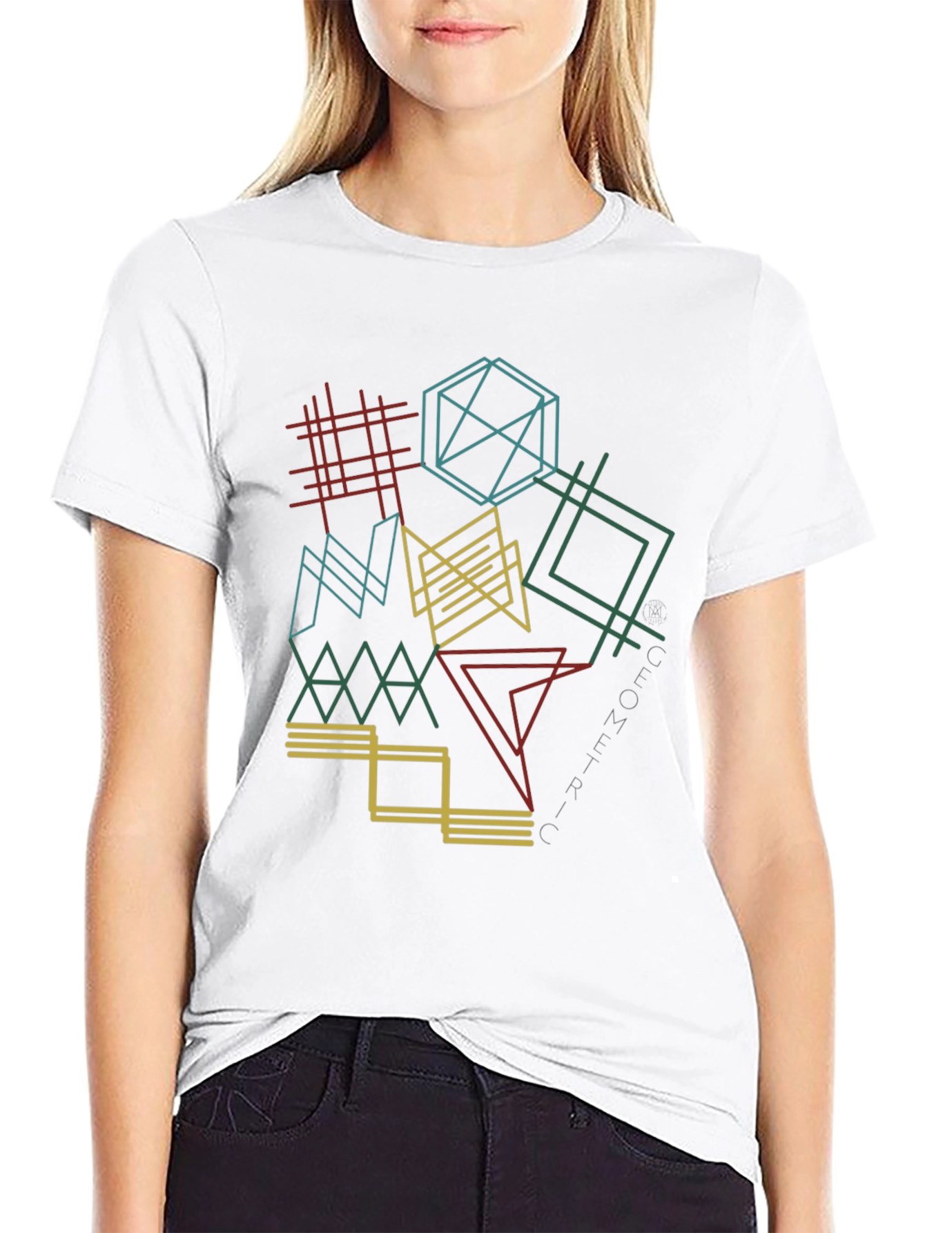 Geometric Lines Graphic Tee - Modern Style