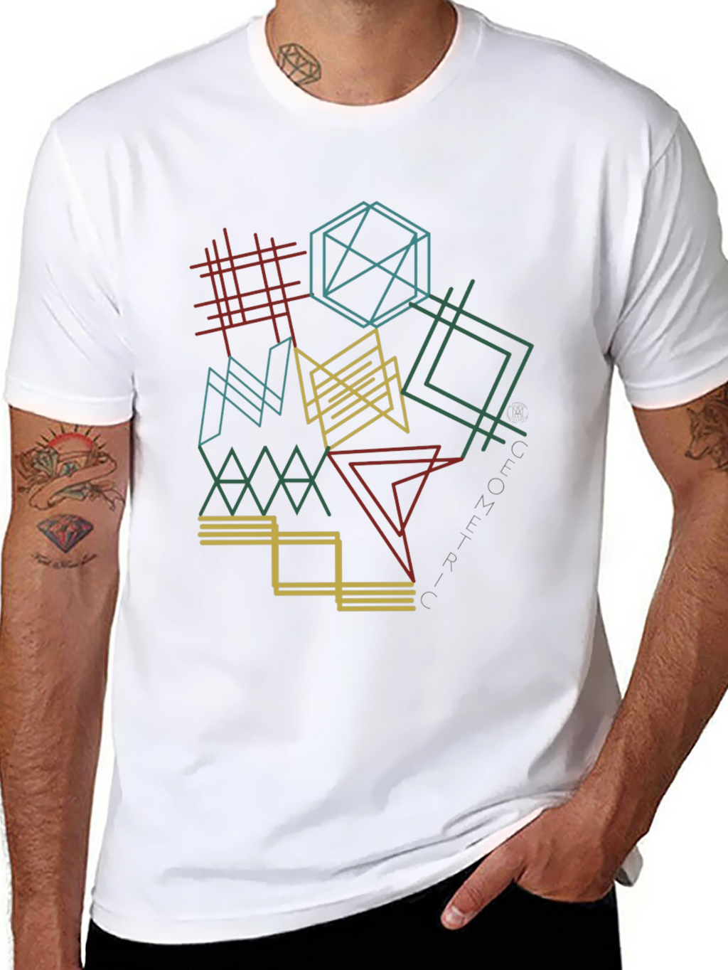 Geometric Lines Graphic Tee - Modern Style