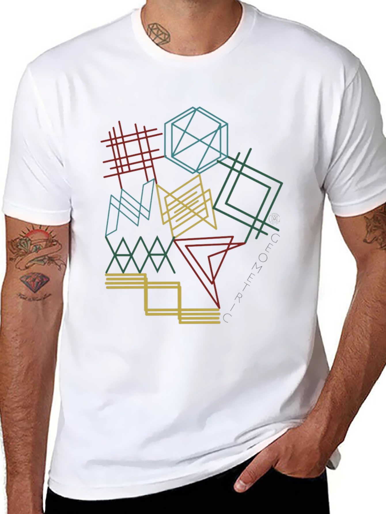 Geometric Lines Graphic Tee - Modern Style