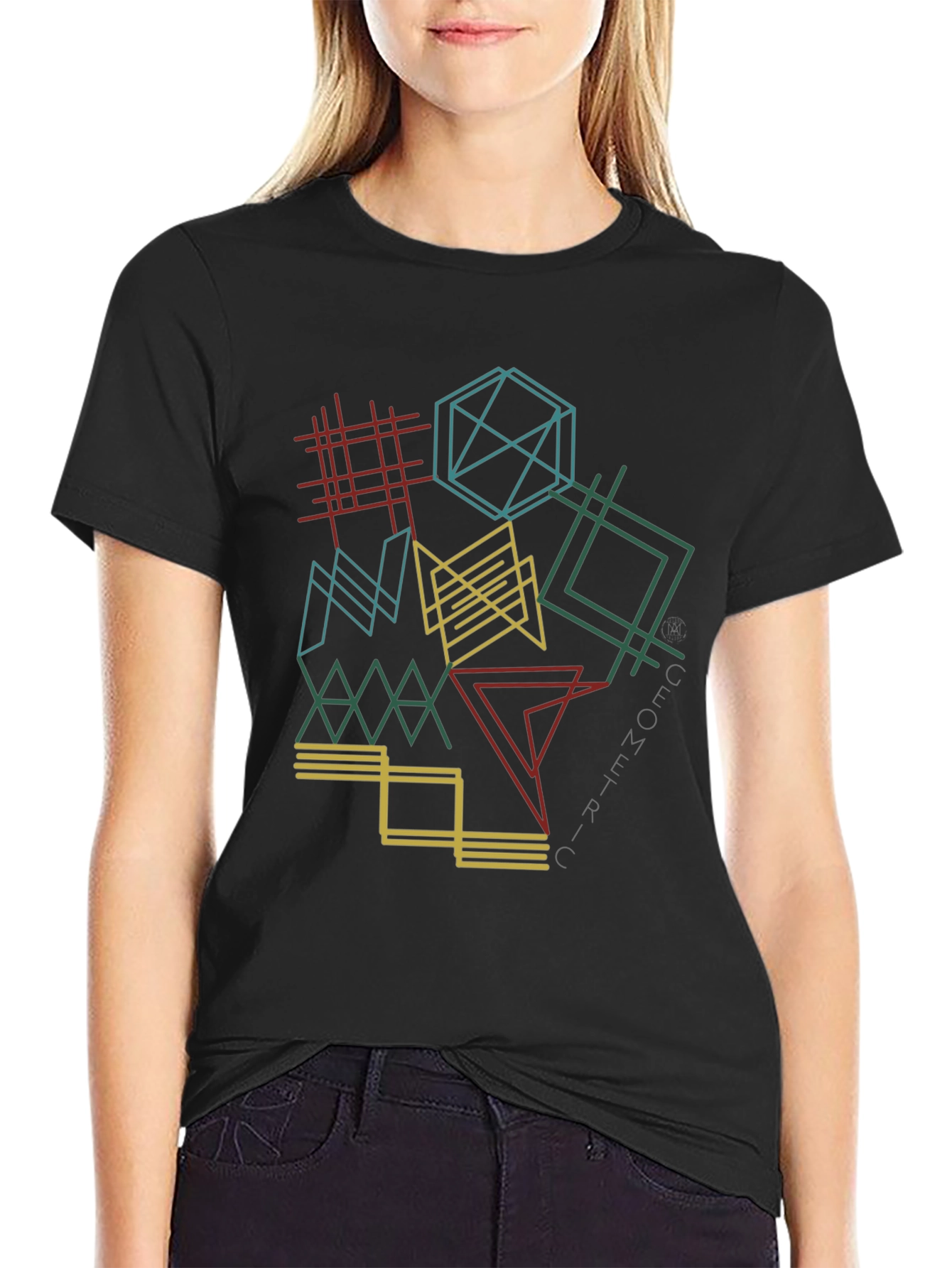 Geometric Lines Graphic Tee - Modern Style