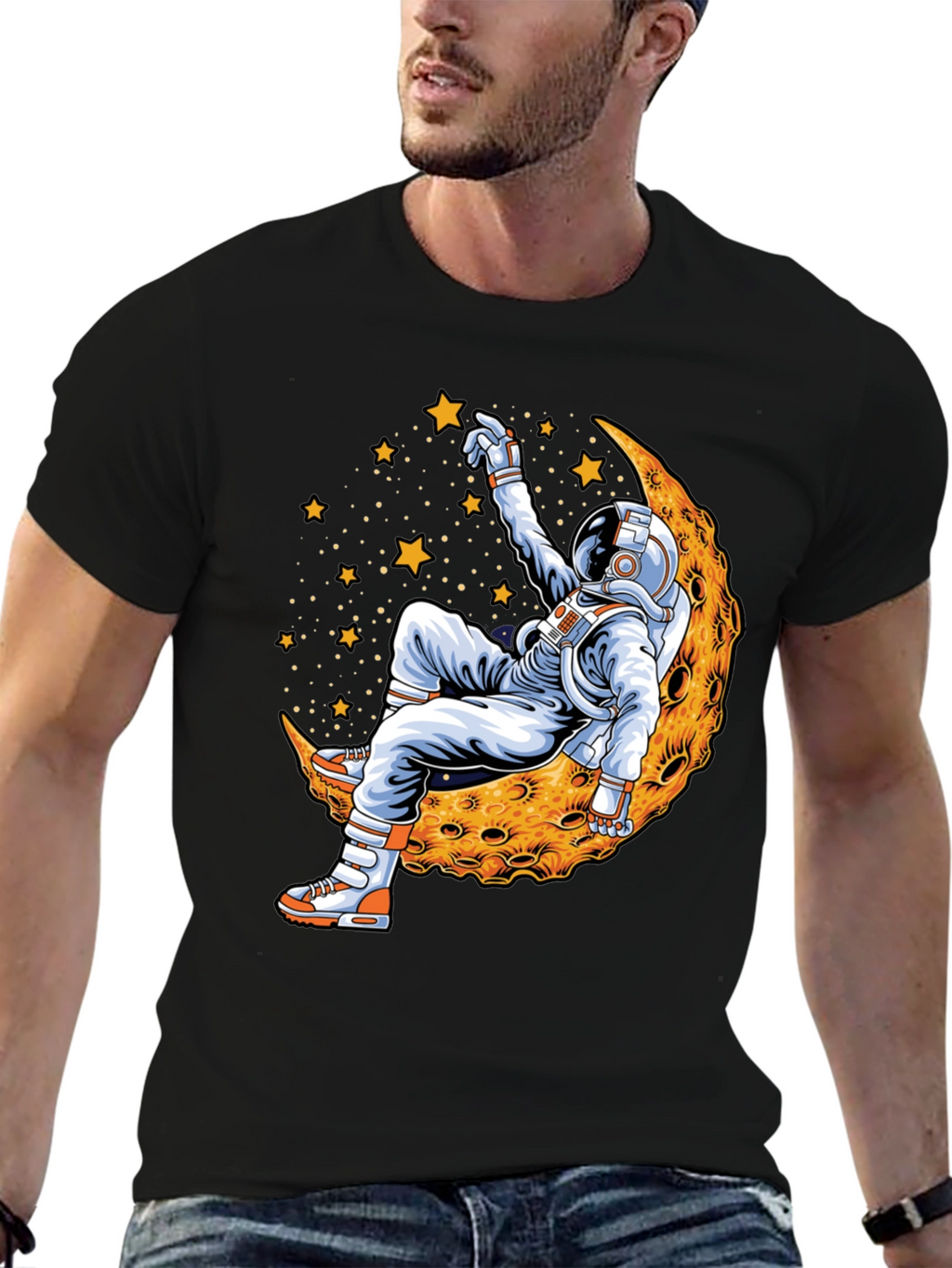 Astronaut Moon Landing Graphic T-Shirt