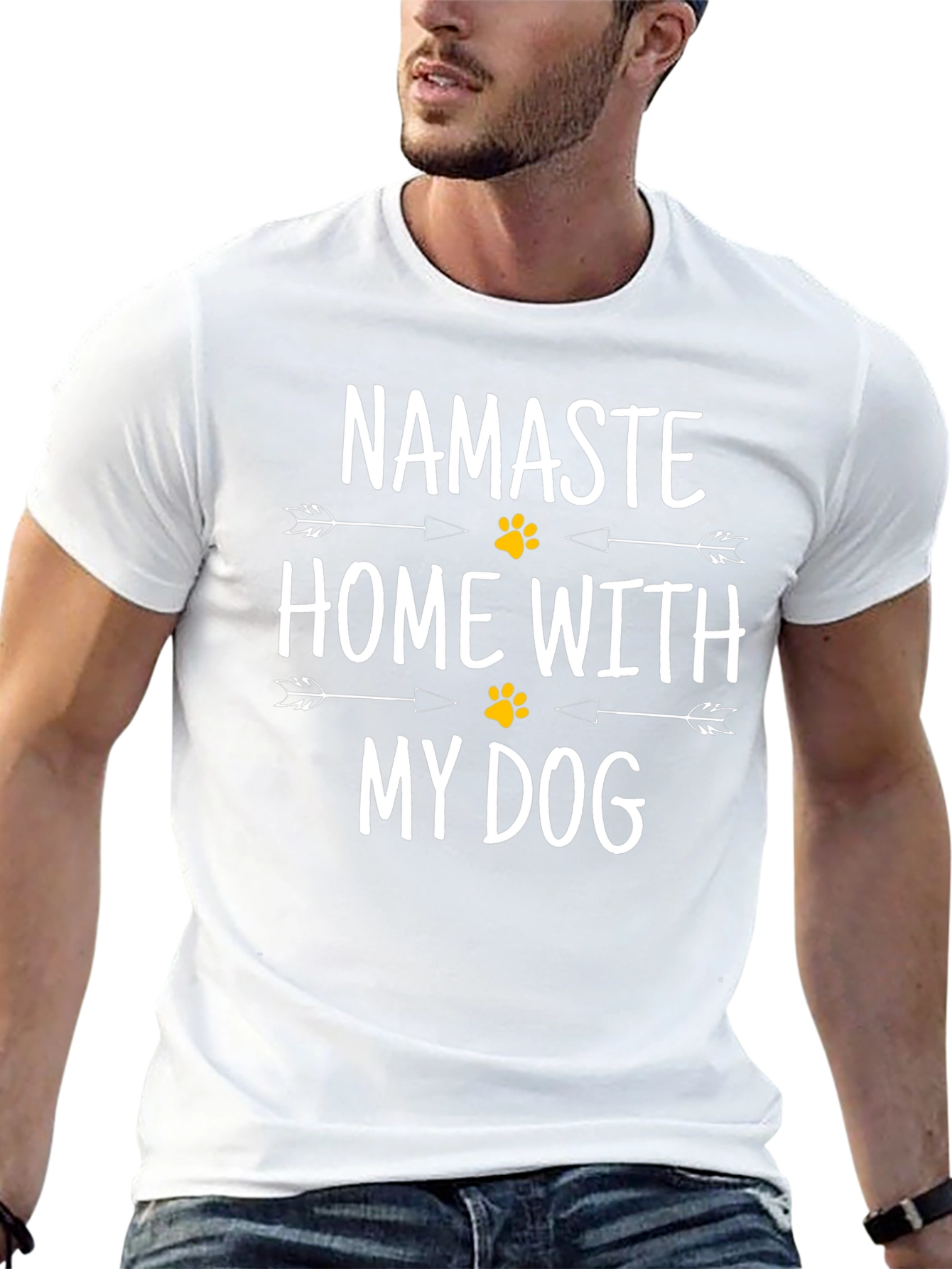 Namaste Home With My Dog Black T-Shirt
