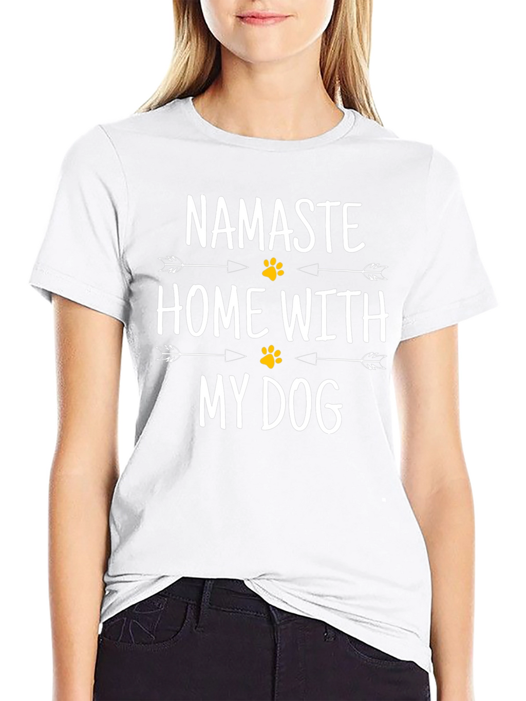 Namaste Home With My Dog Black T-Shirt