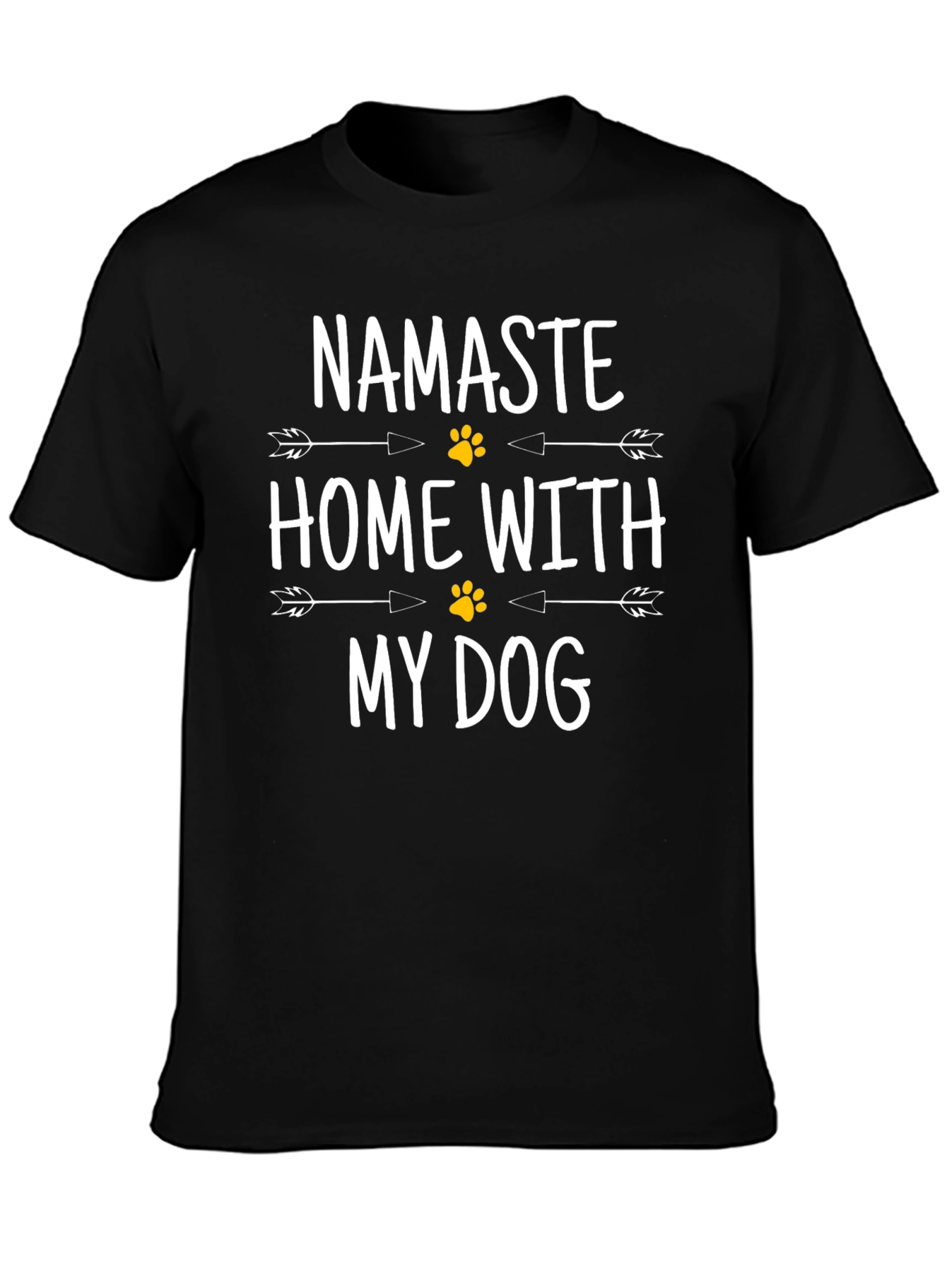 Namaste Home With My Dog Black T-Shirt