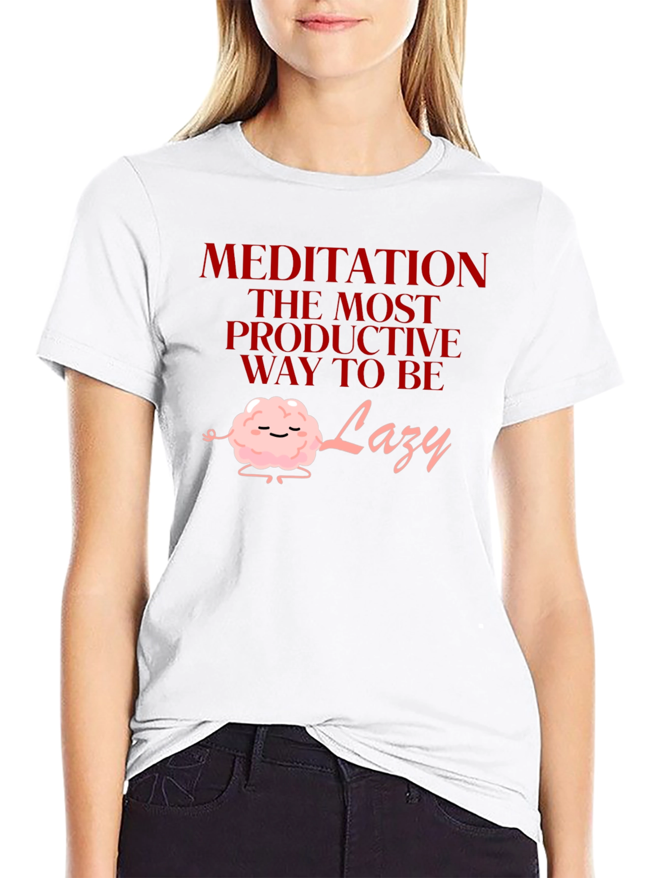 Meditation Lazy T-Shirt Funny Graphic Tee