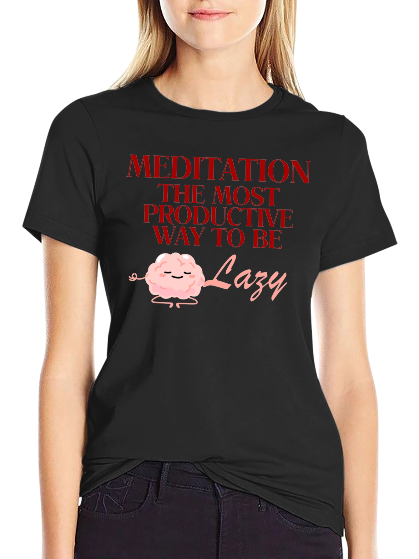 Meditation Lazy T-Shirt Funny Graphic Tee
