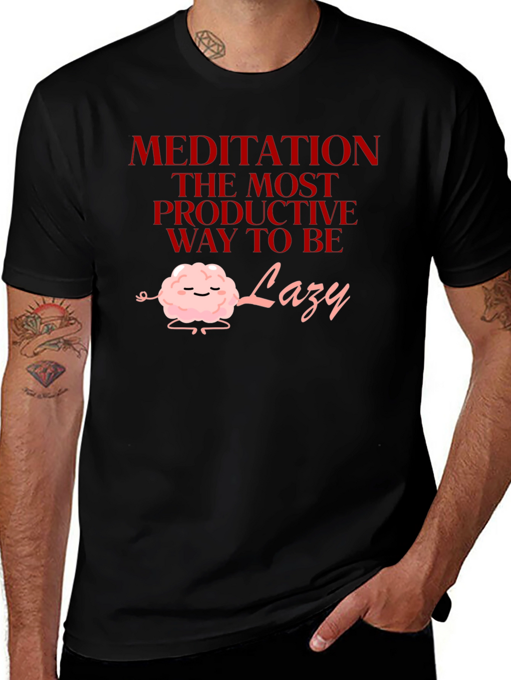 Meditation Lazy T-Shirt Funny Graphic Tee